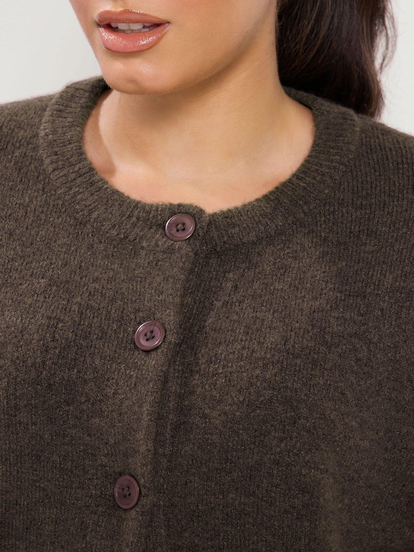 Image 4 of 4 of Yours Curve Crew Neck Cardigan