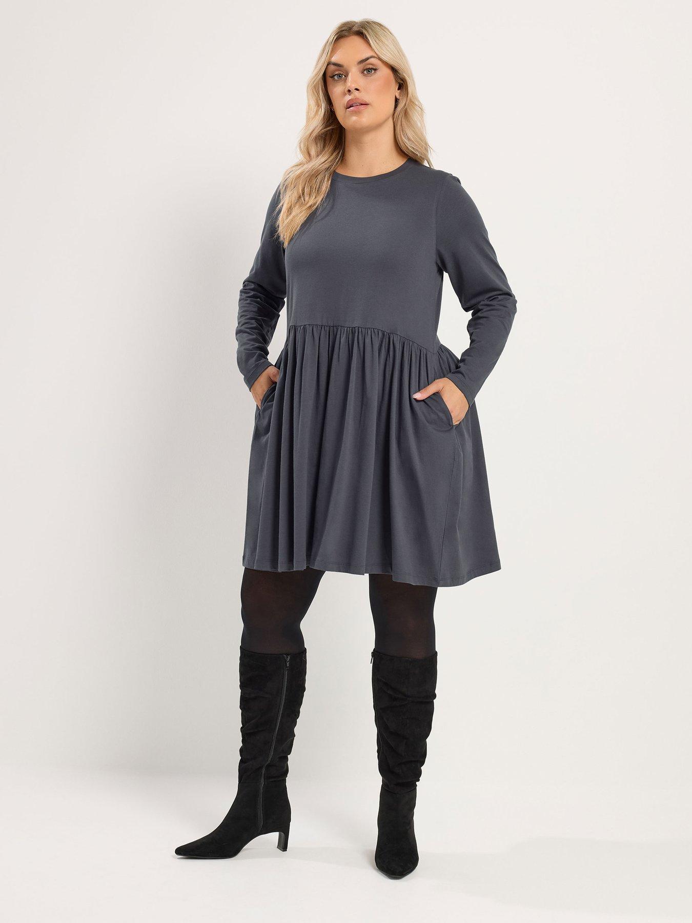 Image 3 of 4 of Yours Curve Basic Peplum Dress