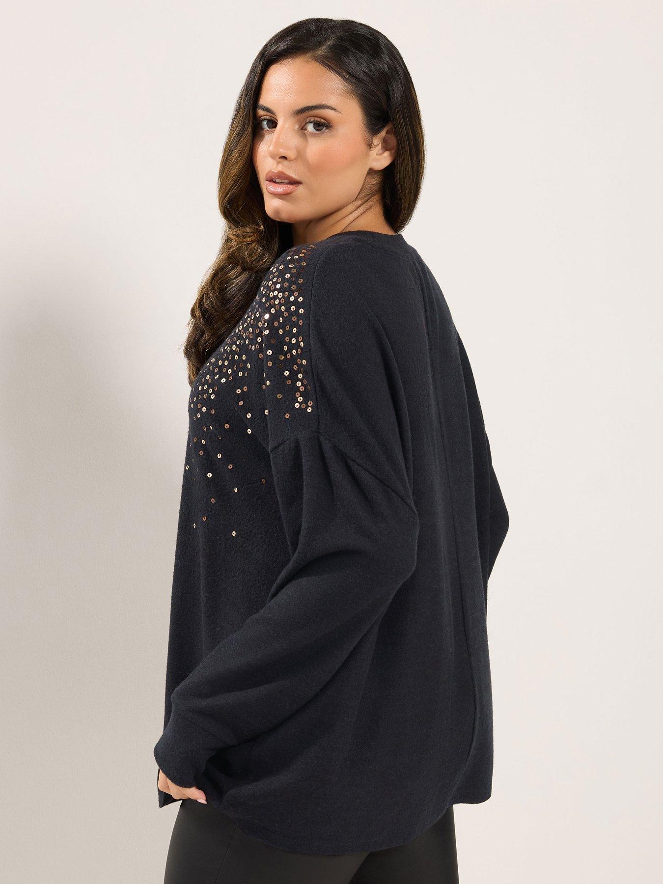 Image 2 of 4 of Yours Curve Scattered Sequin Jumper