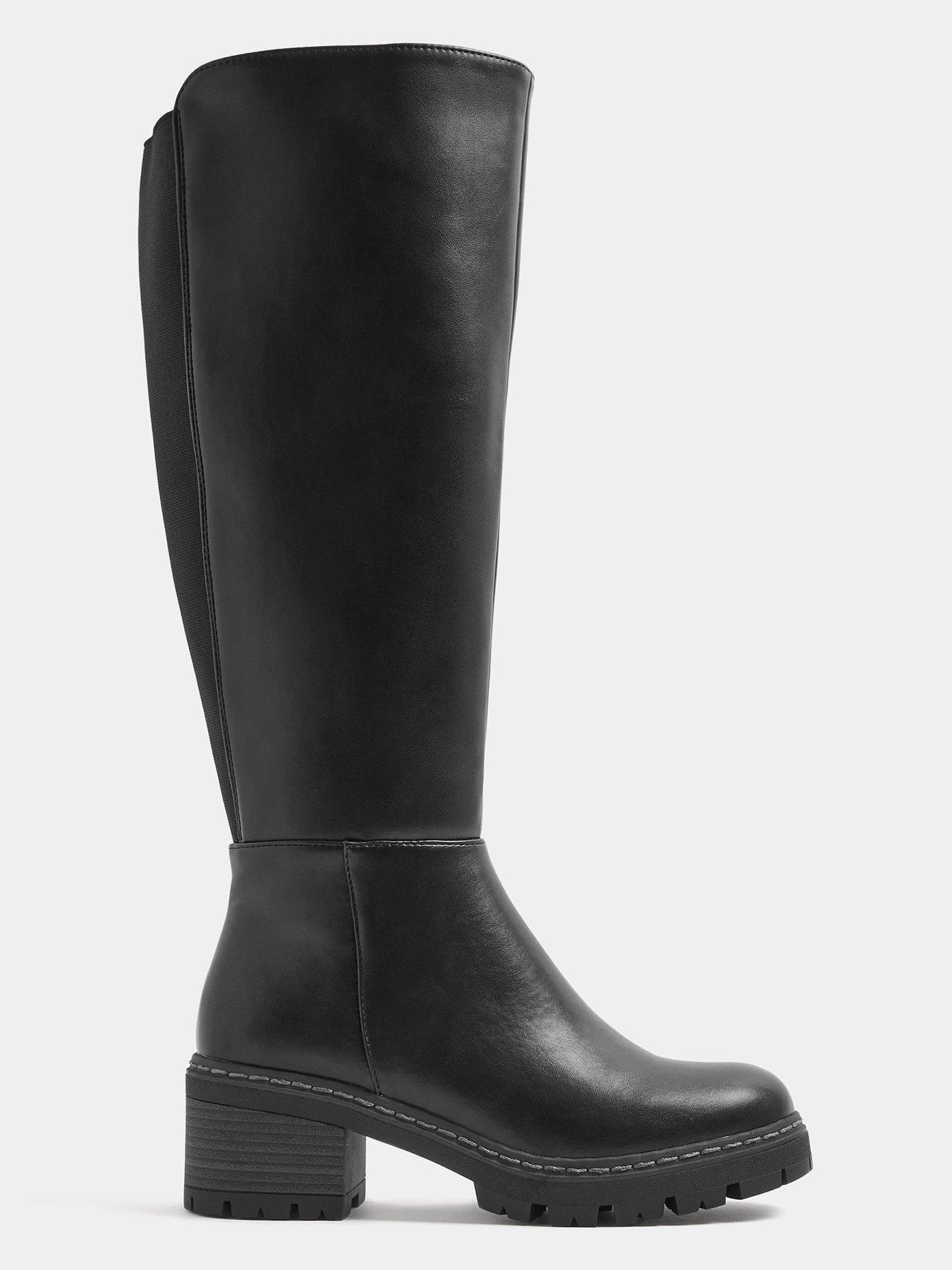 Image 4 of 4 of Yours Wide Fit Strech Back Cleated Boot