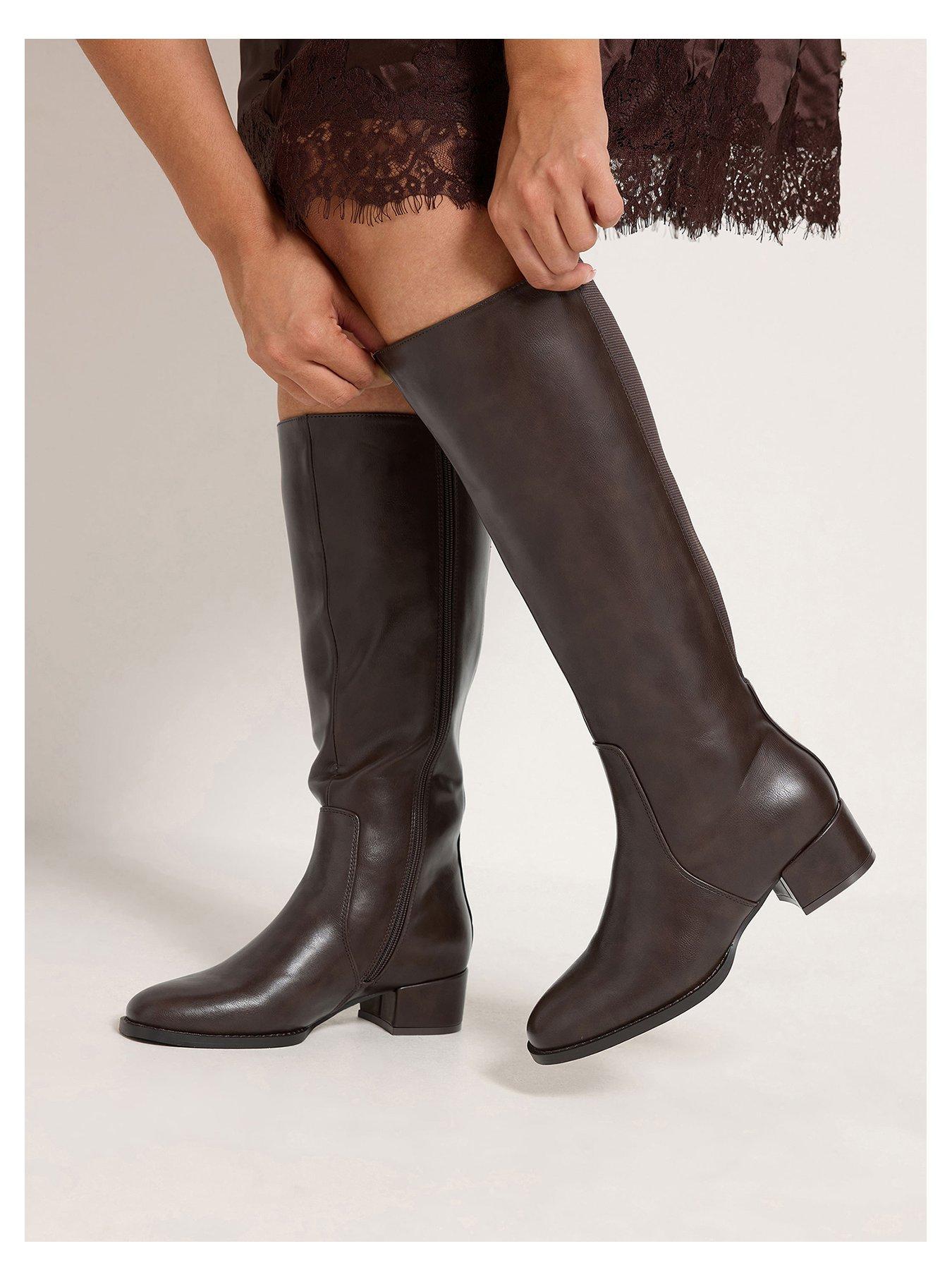 Image 1 of 4 of Yours Extra Wide Fit Low Block Long Boot