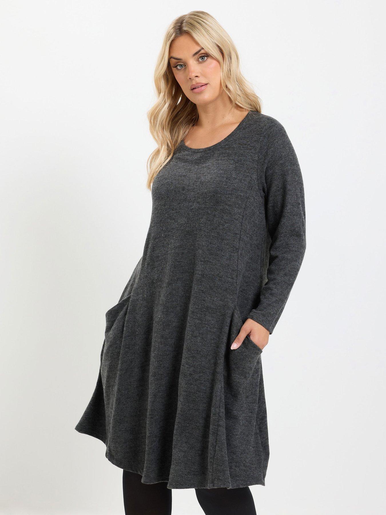 Image 1 of 4 of Yours Curve Soft Touch Pocket Swing Dress