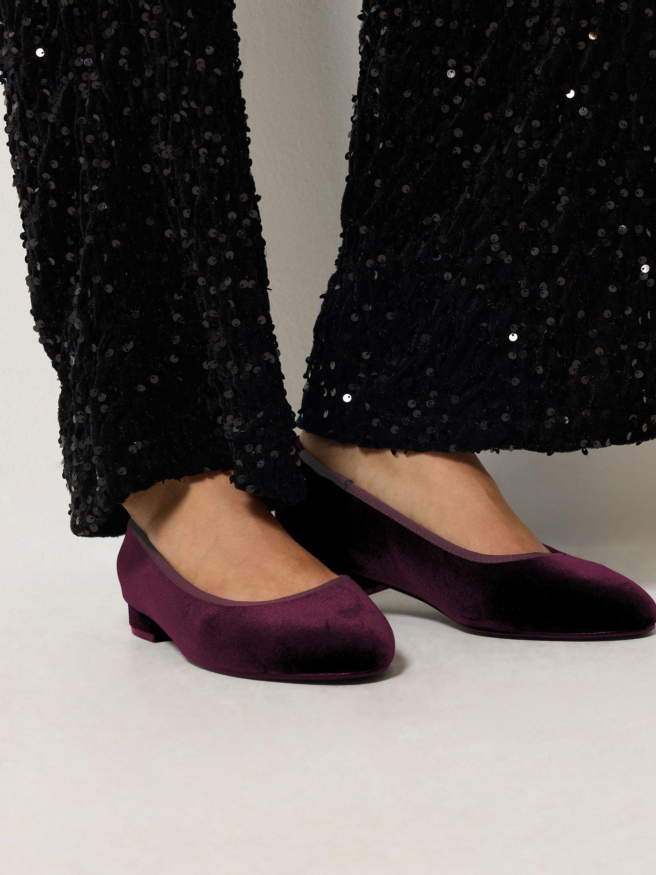 Image 4 of 4 of Long Tall Sally Velvet Ballet Pump