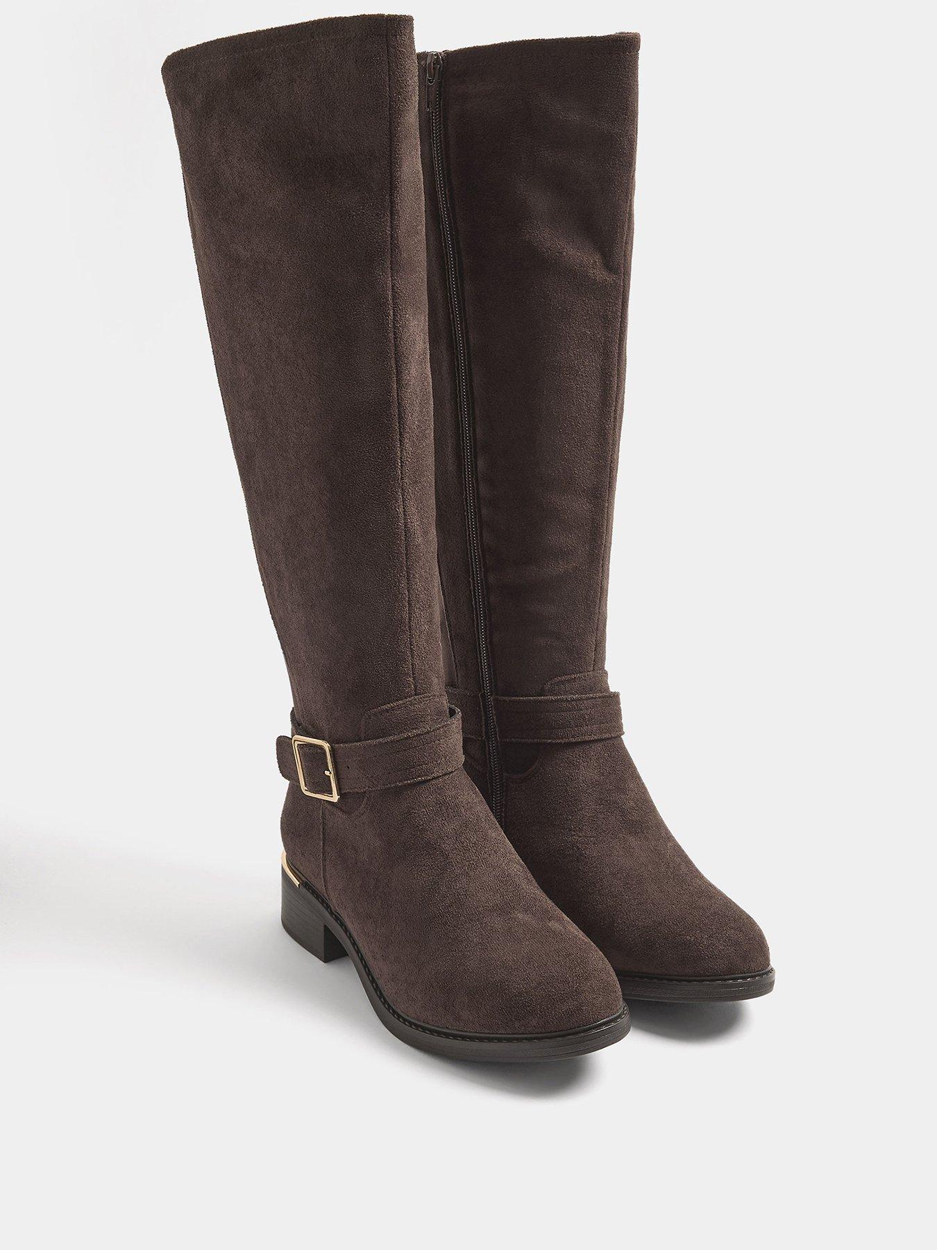 Image 2 of 4 of Yours Womens Extra Wide Fit Stitch Detail Riding Boots - Brown
