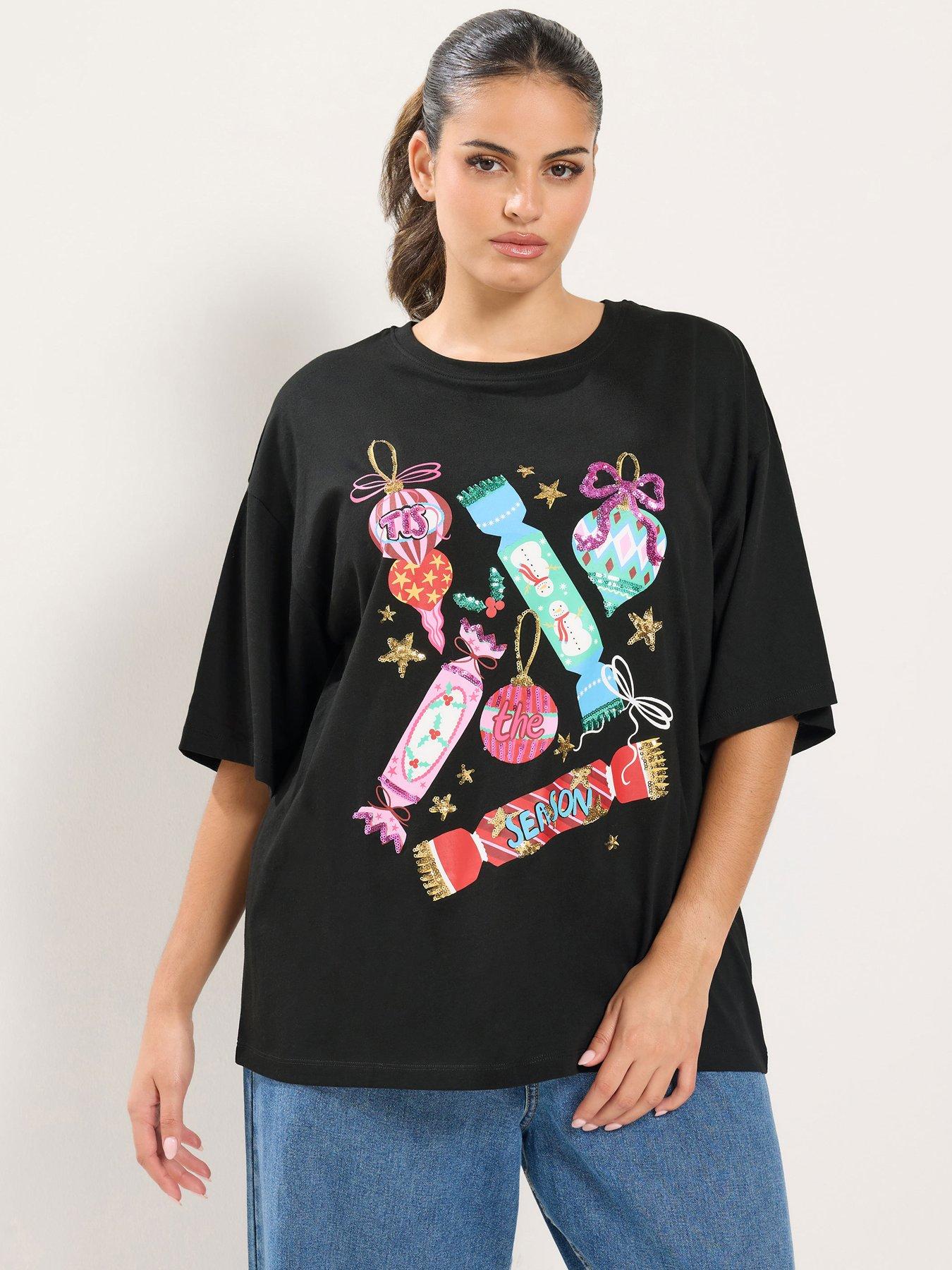 Yours Womens Plus Size Curve Relaxed Soft Jersey T-Shirt - Black