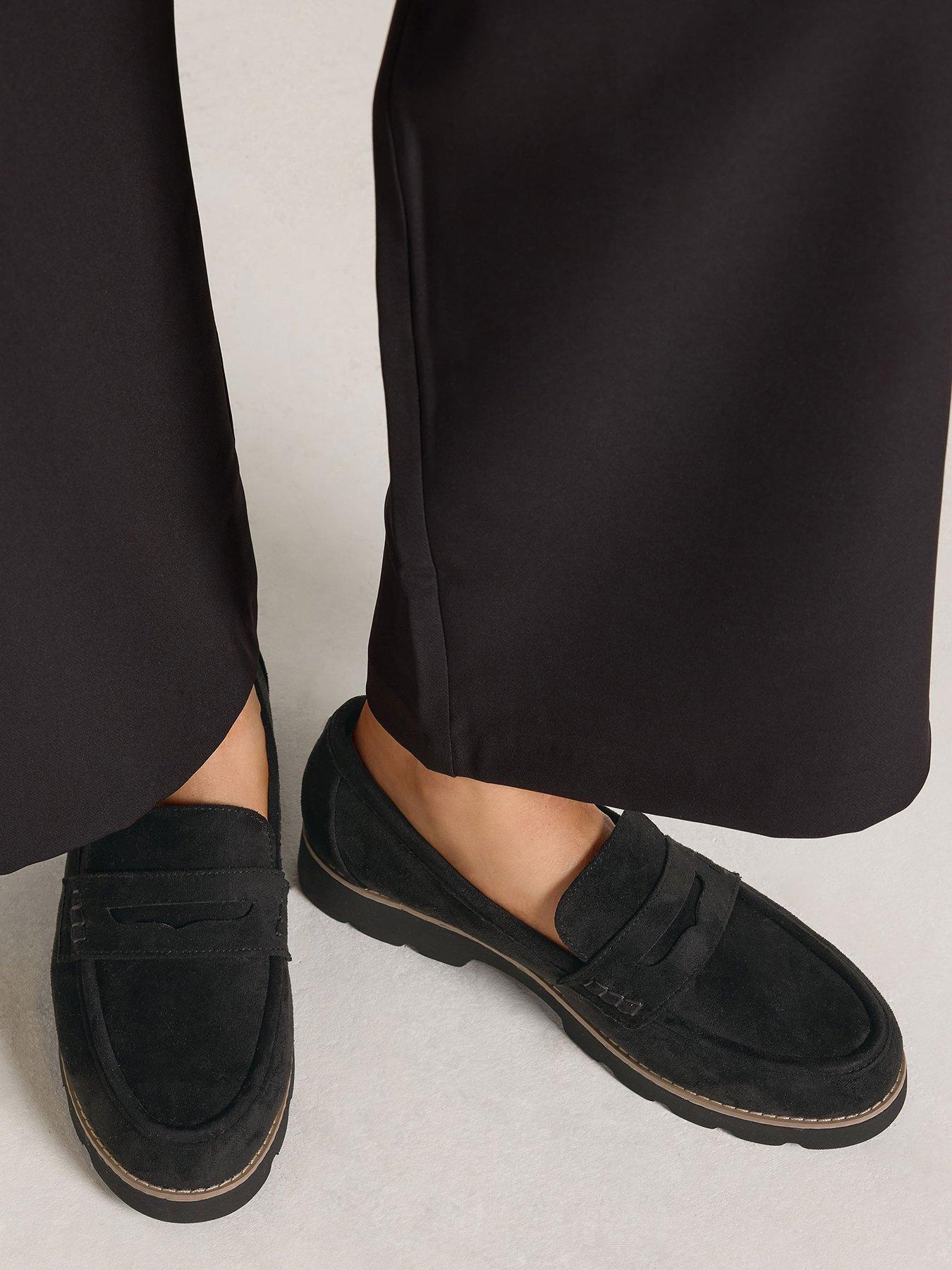 Image 1 of 4 of Yours Womens Wide Fit Cleated Sole Chunky Loafer - Black