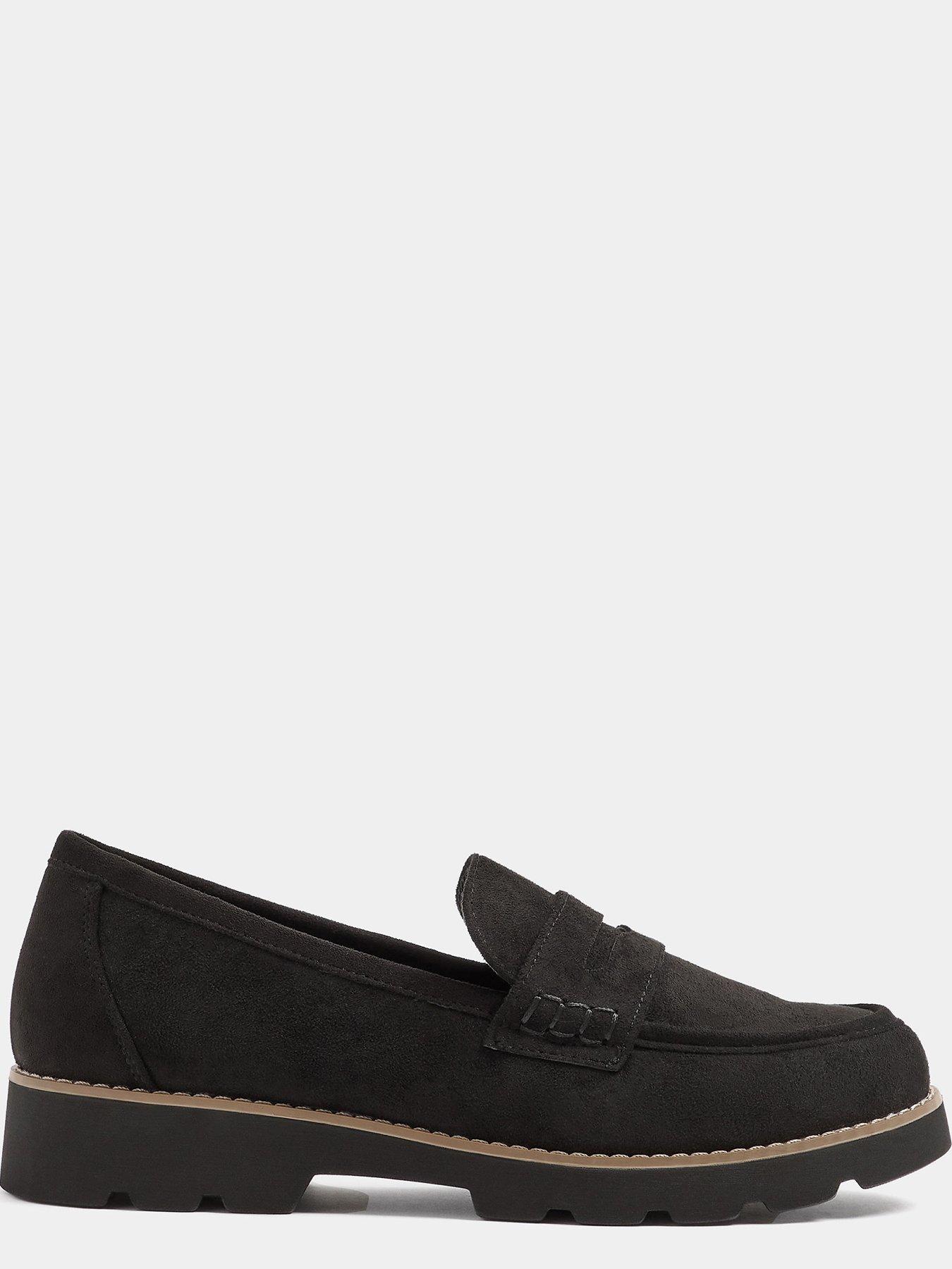 Image 4 of 4 of Yours Womens Wide Fit Cleated Sole Chunky Loafer - Black
