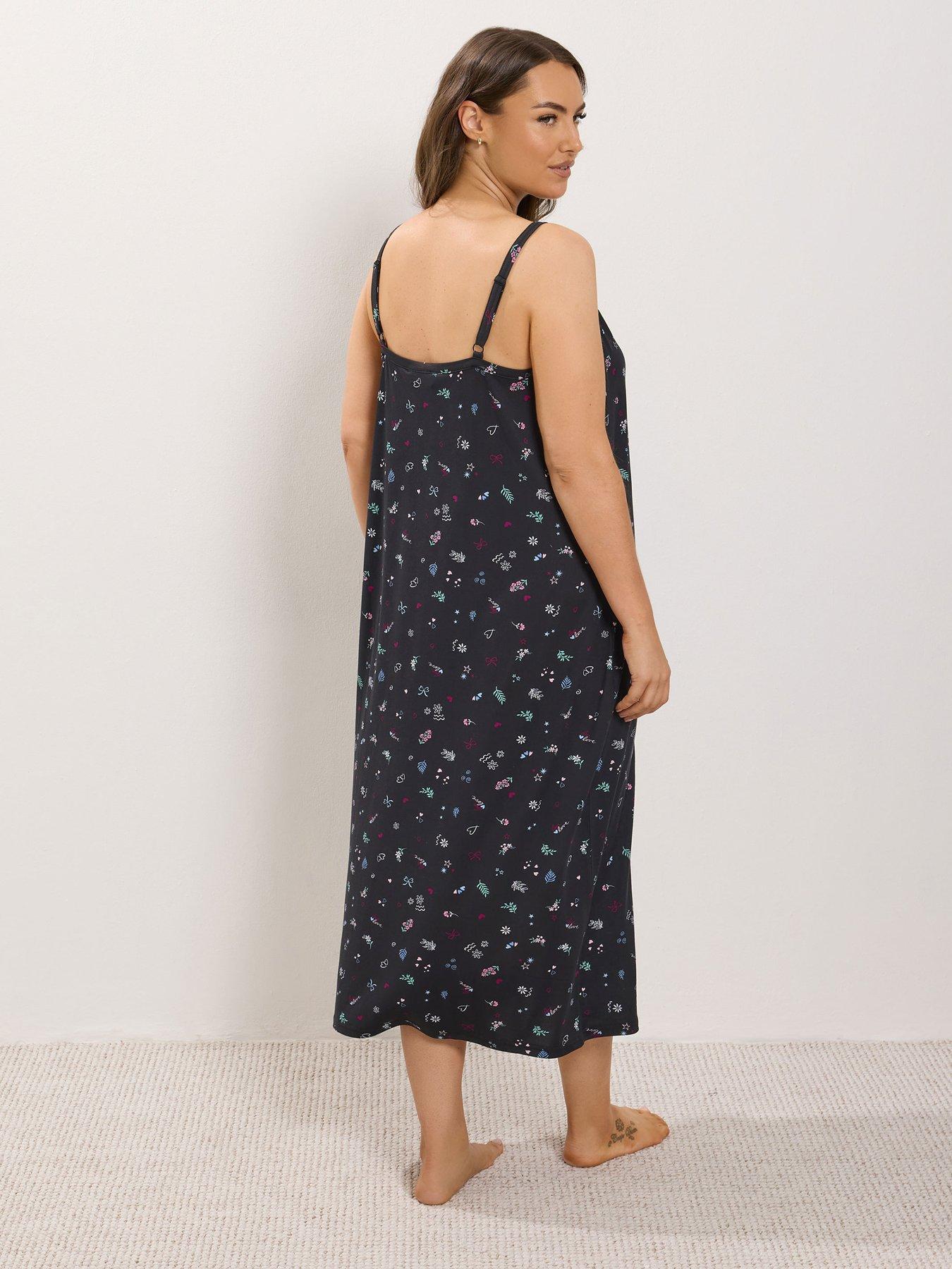 Image 2 of 4 of Yours Curve Soft Touch Ditsy Midaxi Chemise
