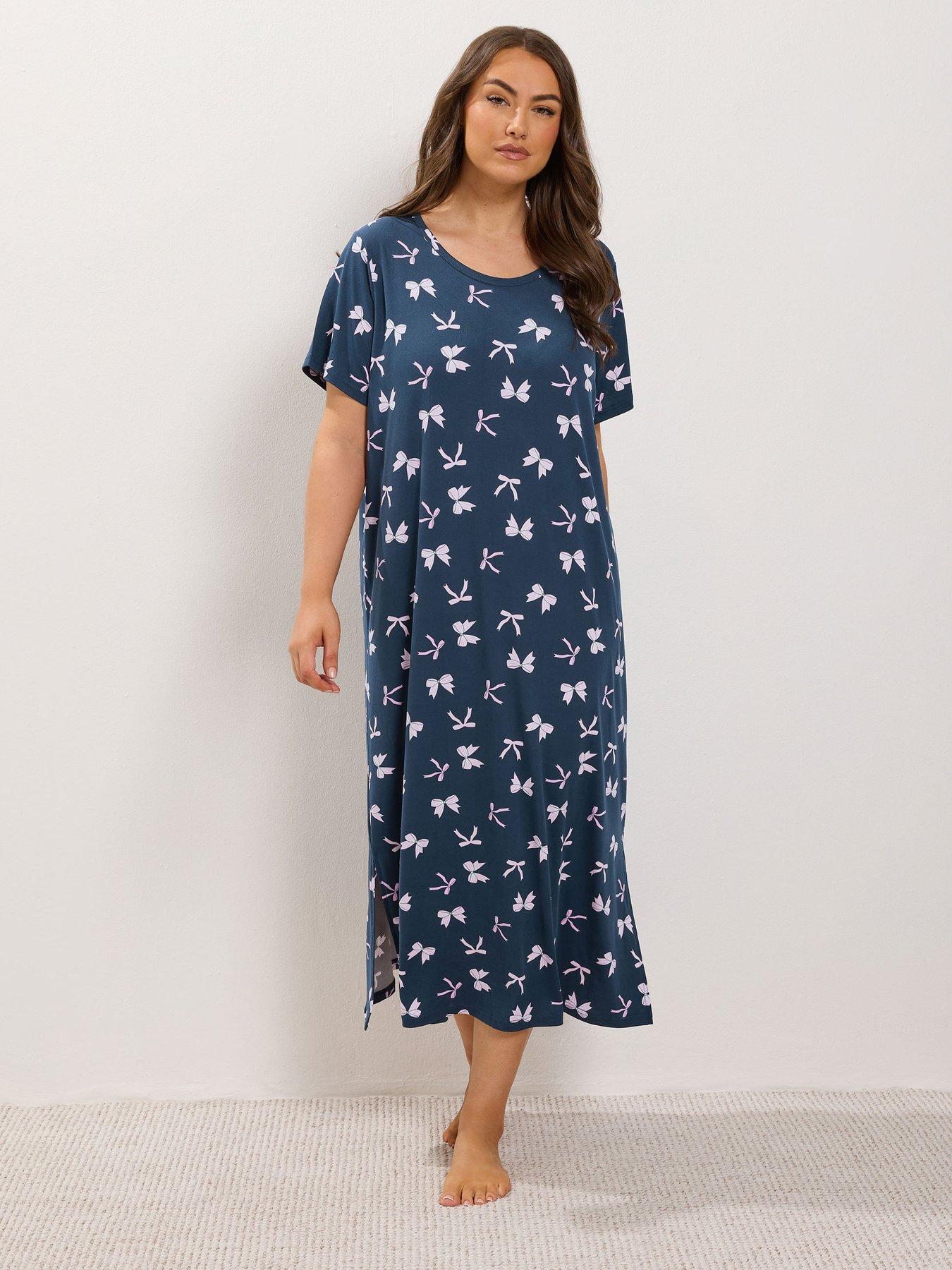 Image 4 of 4 of Yours Womens Plus Size Curve 2 Pack Soft Touch Midaxi Nightdresses - Multi