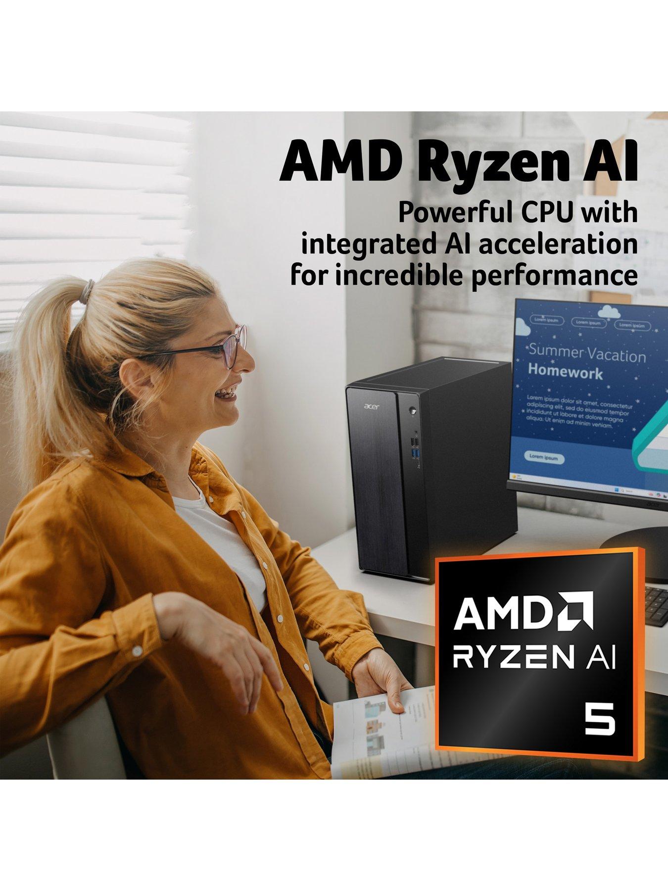 Image 5 of 7 of Acer TC102-KRK Desktop - AMD Ryzen 5, 16GB RAM, 512GB SSD, Black