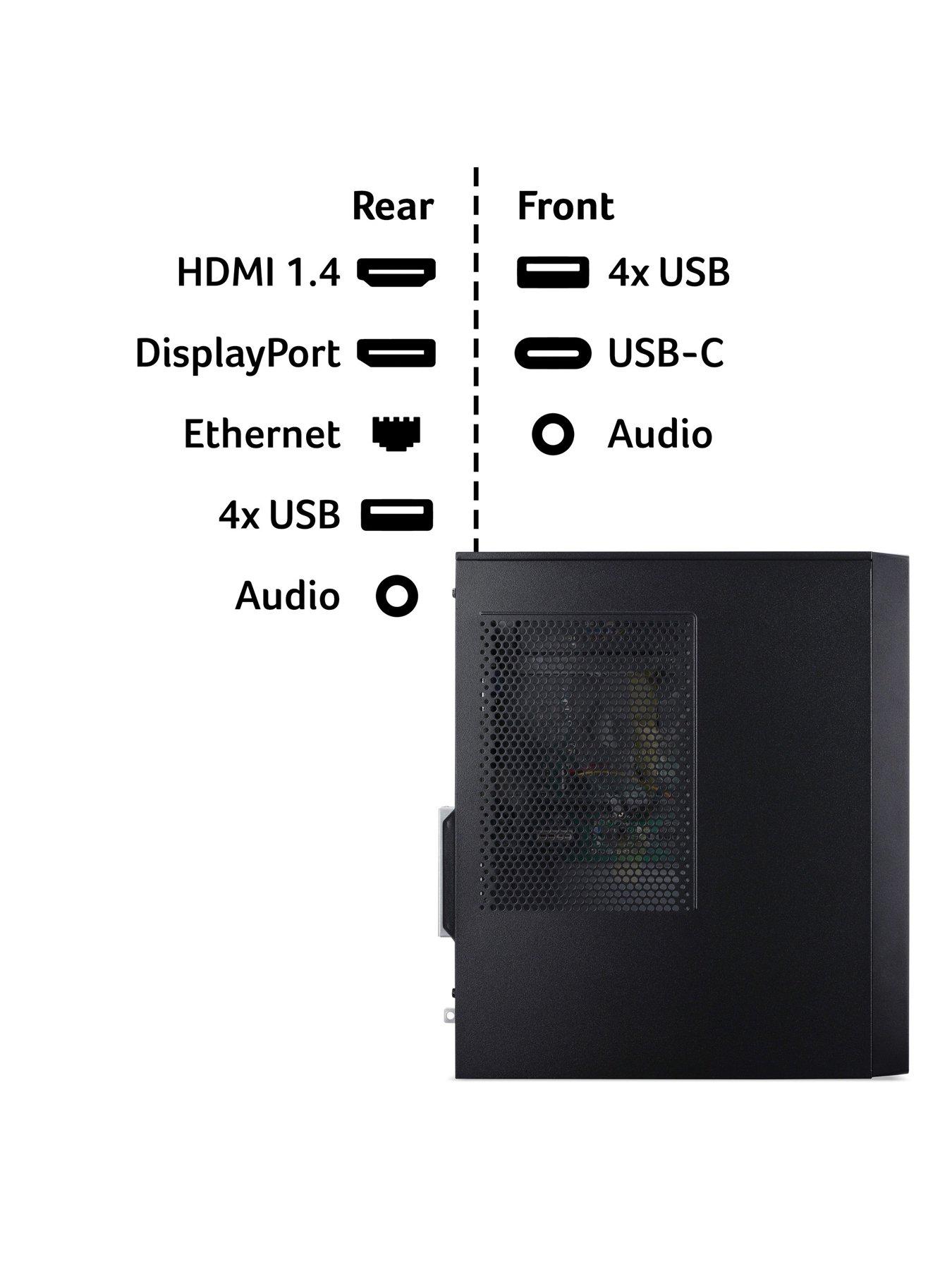 Image 7 of 7 of Acer TC102-KRK Desktop - AMD Ryzen 5, 16GB RAM, 512GB SSD, Black