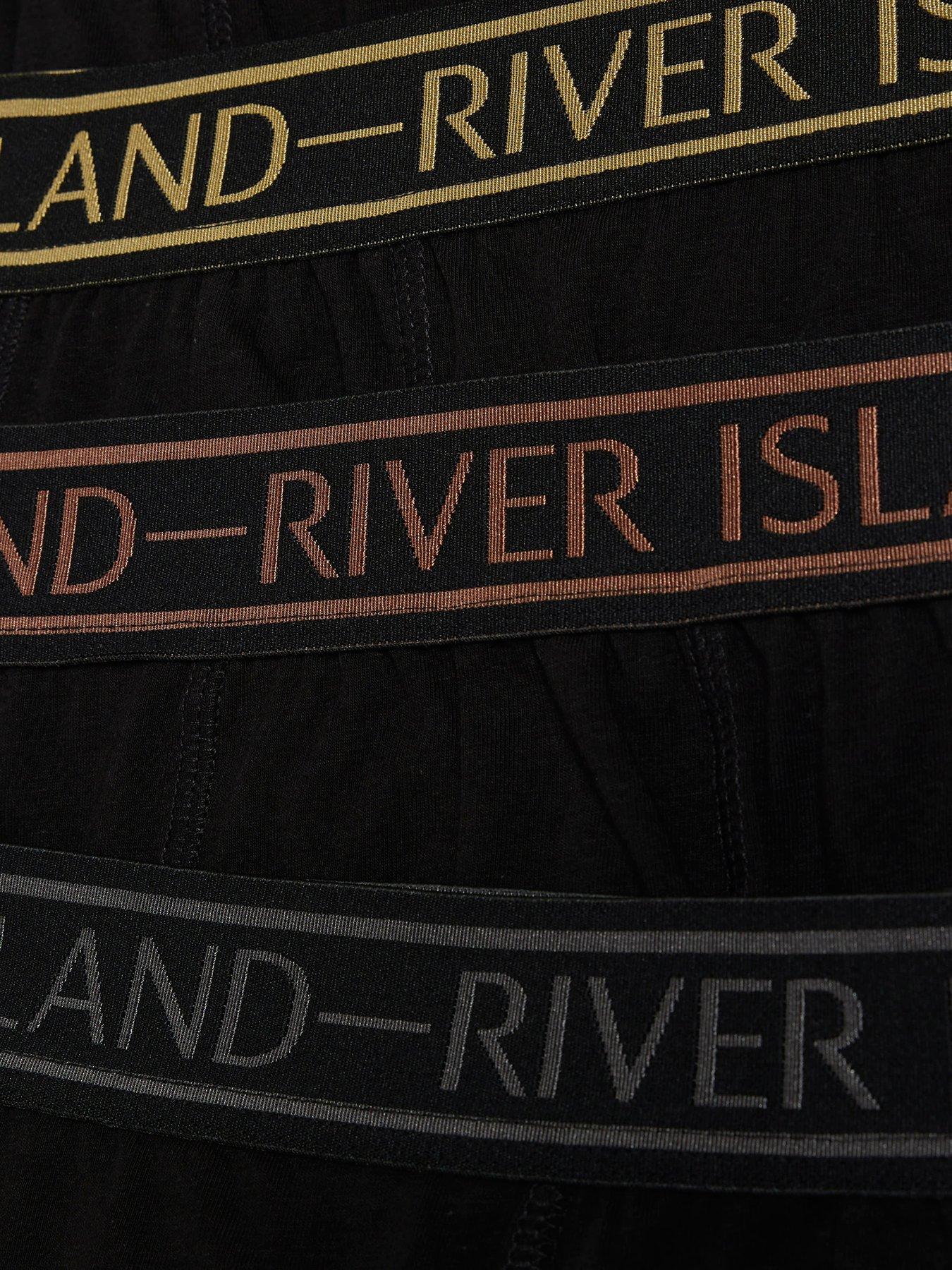 Image 4 of 4 of River Island Metallic Tipped Pack Of 5 Trunks - Black