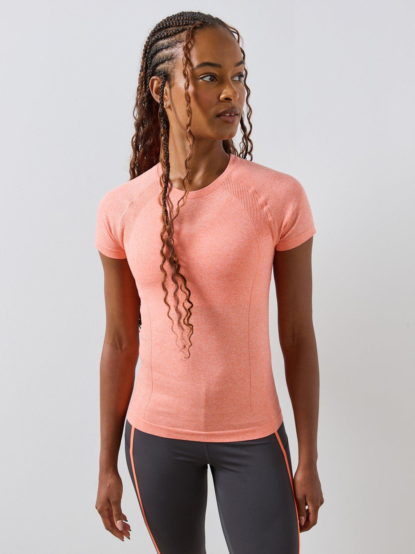 Image 1 of 6 of Sweaty Betty Womens Training Athlete Seamless Stretch Workout T-Shirt - Orange