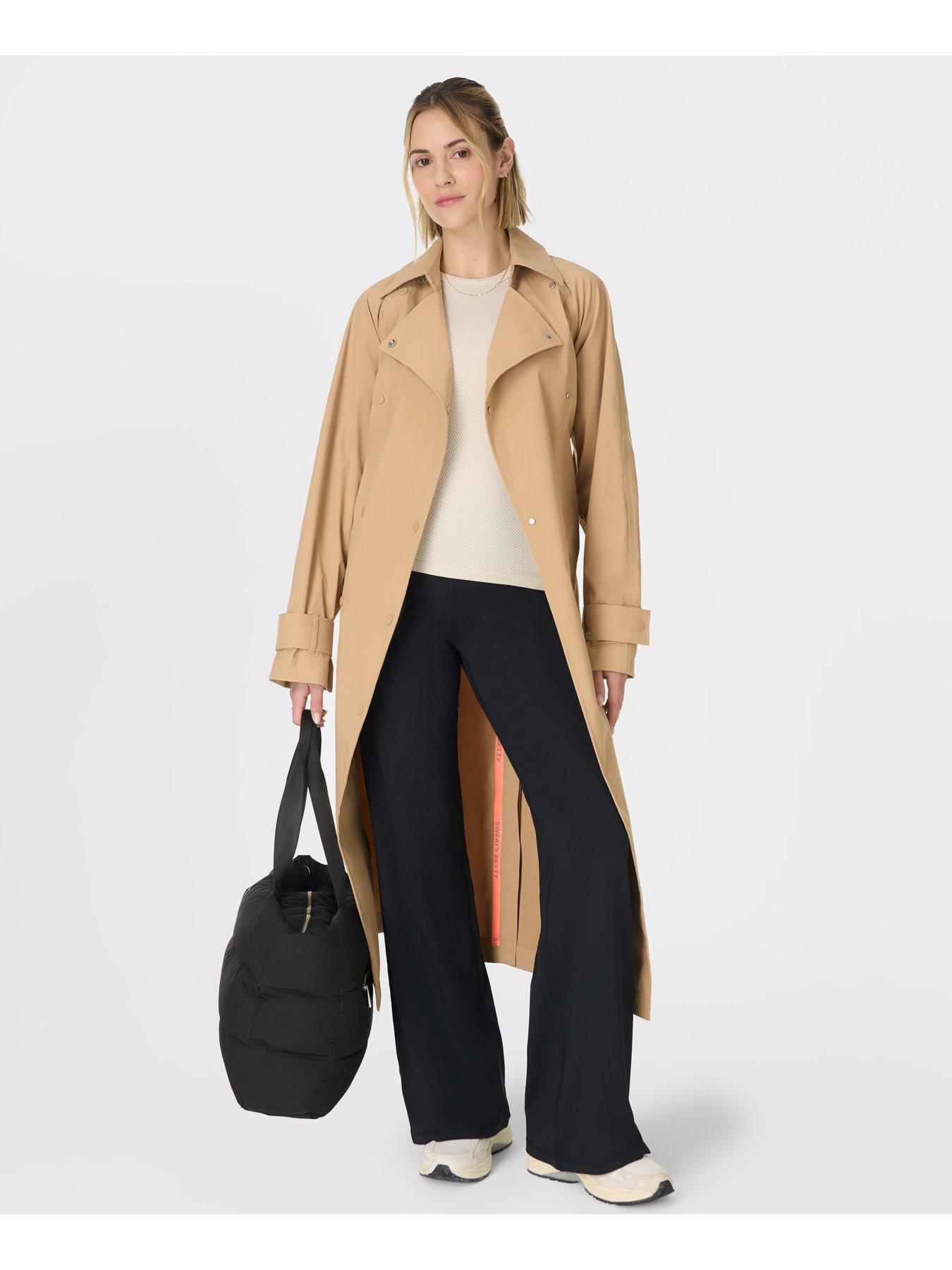 Image 3 of 4 of Sweaty Betty Womens All Day Ultra-Soft High-Rise Wide Leg 30-Inch Trousers - Black