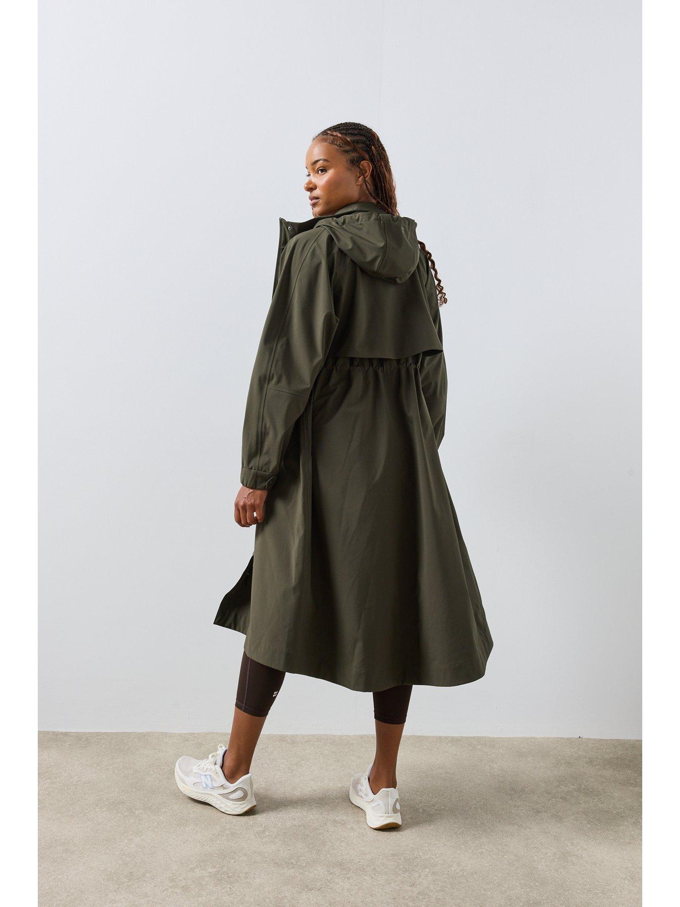 Image 2 of 6 of Sweaty Betty Womens Motion Waterproof Longline Parka - Green
