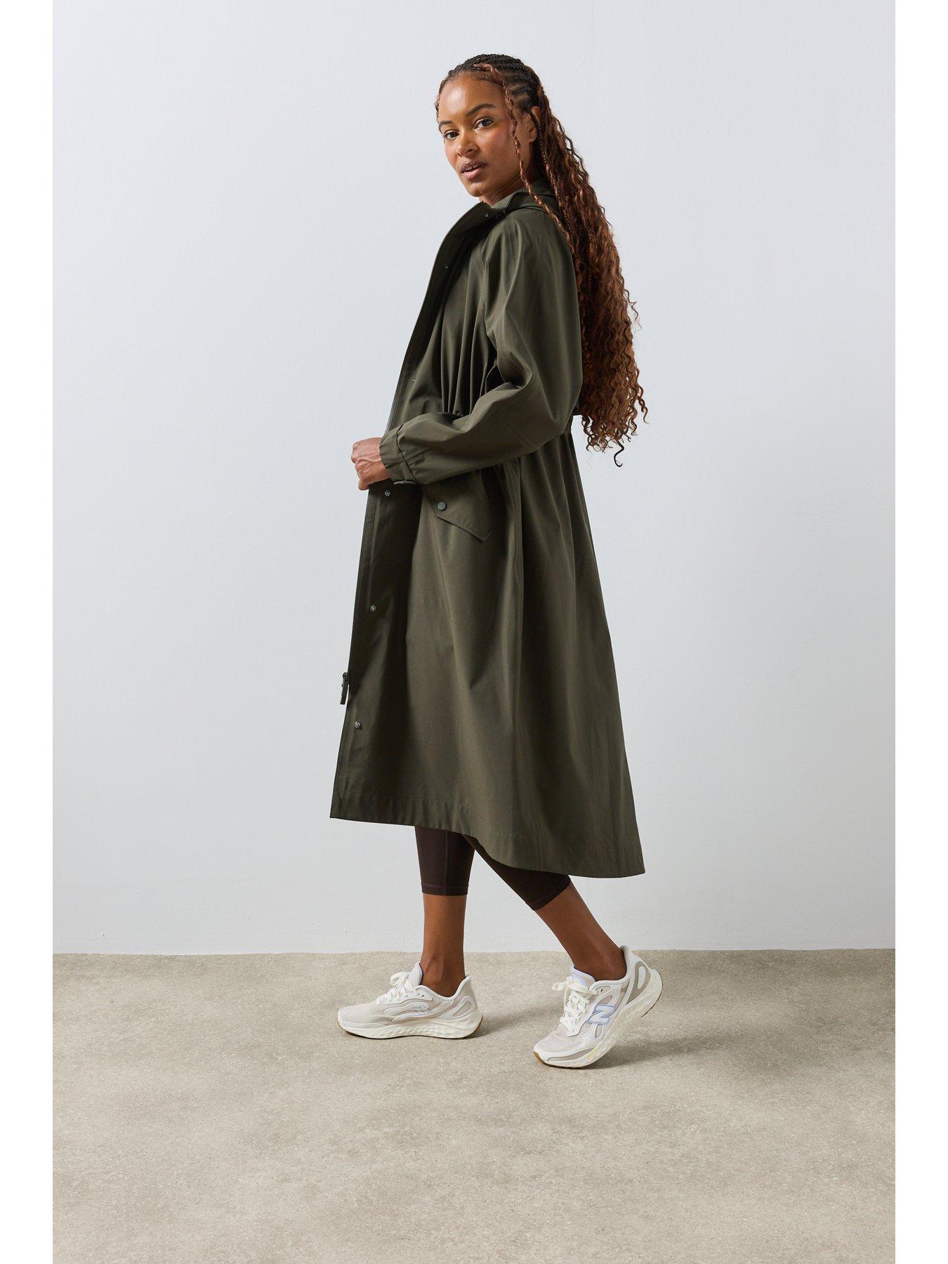 Image 3 of 6 of Sweaty Betty Womens Motion Waterproof Longline Parka - Green