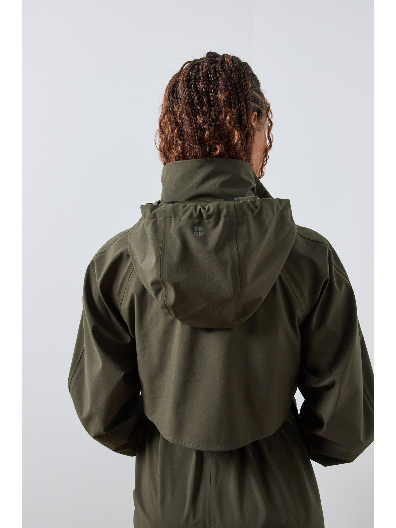 Image 4 of 6 of Sweaty Betty Womens Motion Waterproof Longline Parka - Green