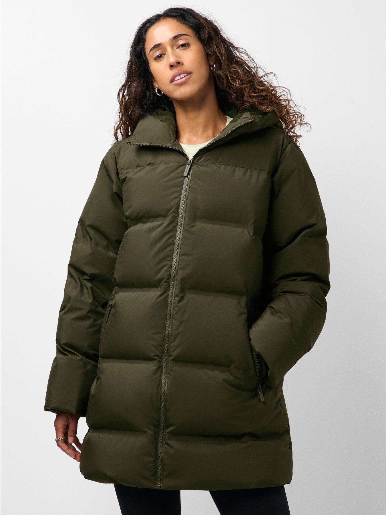 Image 1 of 7 of Sweaty Betty Womens Nimbus Midi Waterproof Down Puffer Jacket - Green