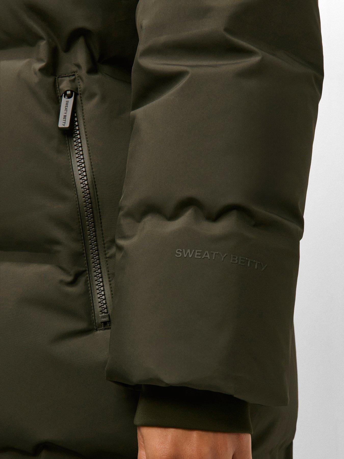 Image 5 of 7 of Sweaty Betty Womens Nimbus Midi Waterproof Down Puffer Jacket - Green