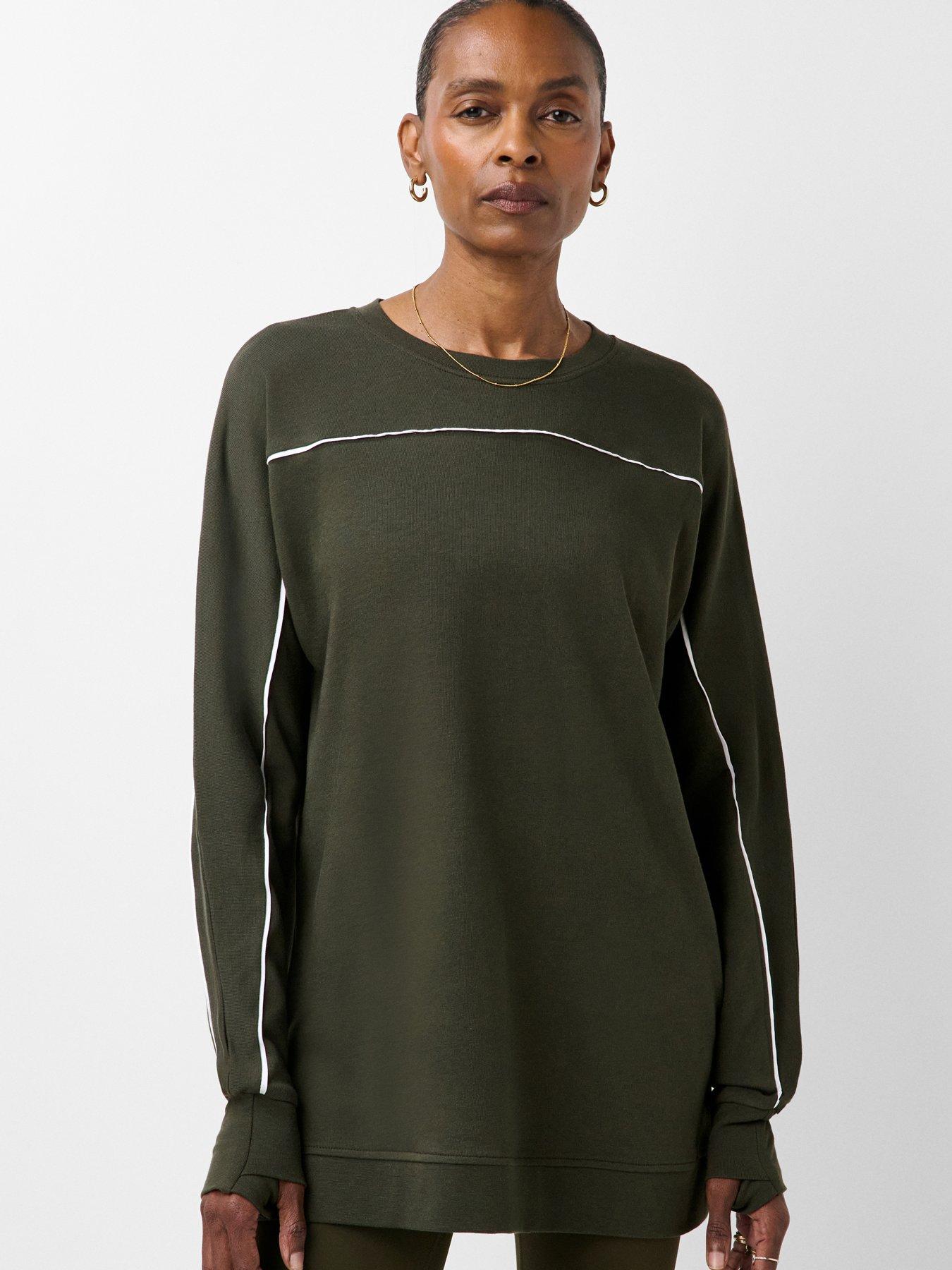 Image 1 of 6 of Sweaty Betty Womens After Class Yoke Longline Sweatshirt - Green