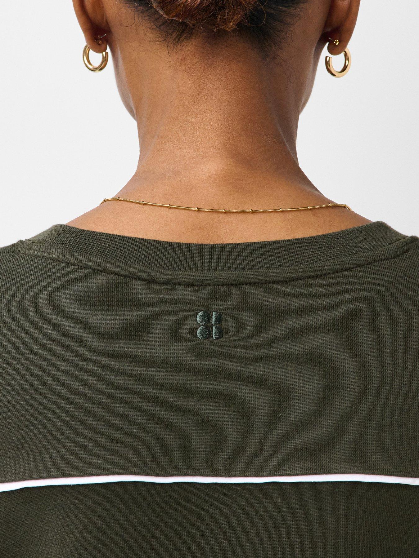Image 5 of 6 of Sweaty Betty Womens After Class Yoke Longline Sweatshirt - Green