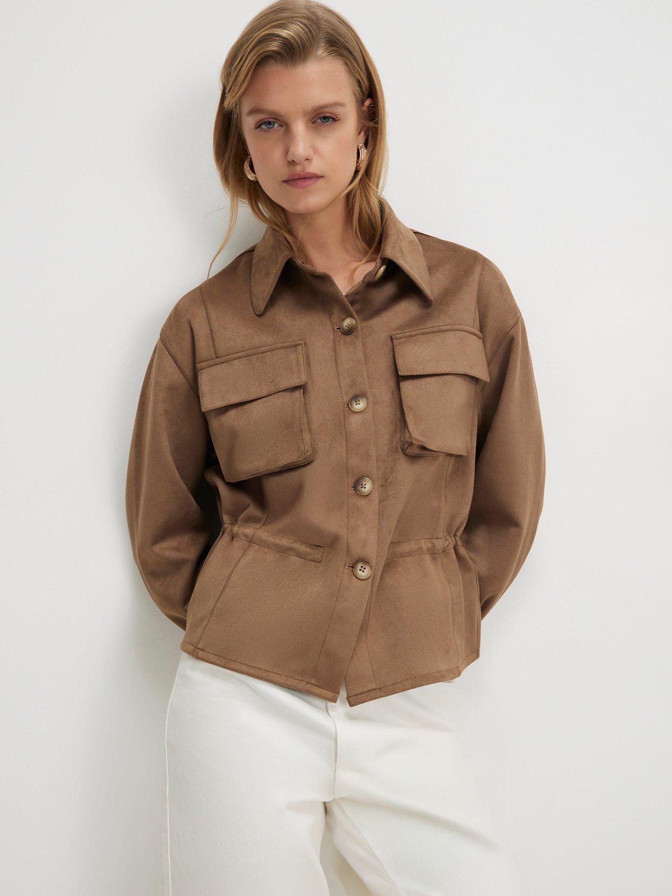 River Island Womens Drawstring Waist Utility Overshirt - Cream