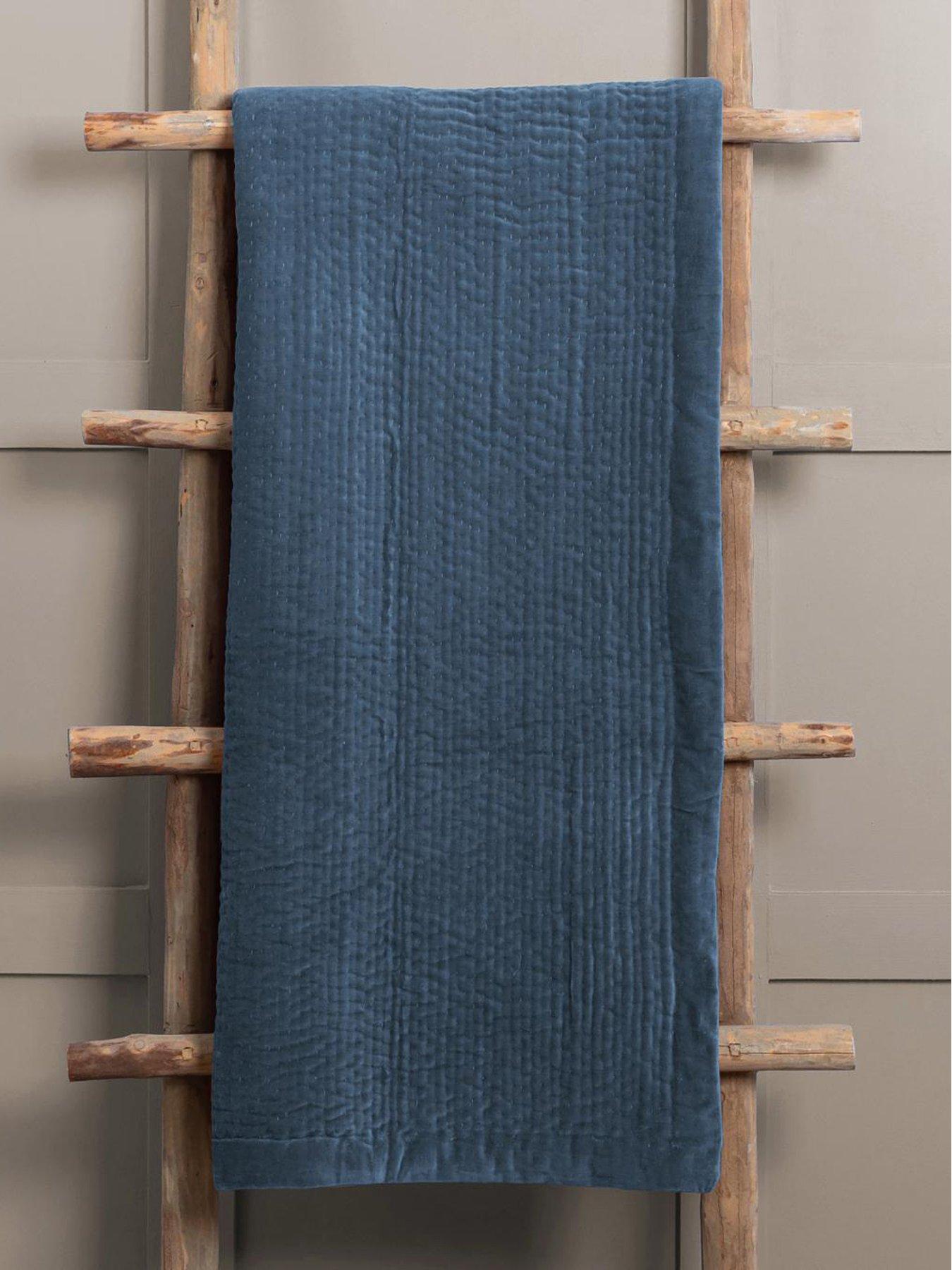 Image 1 of 6 of Haze Velvet 140x220 Throw Bluebell