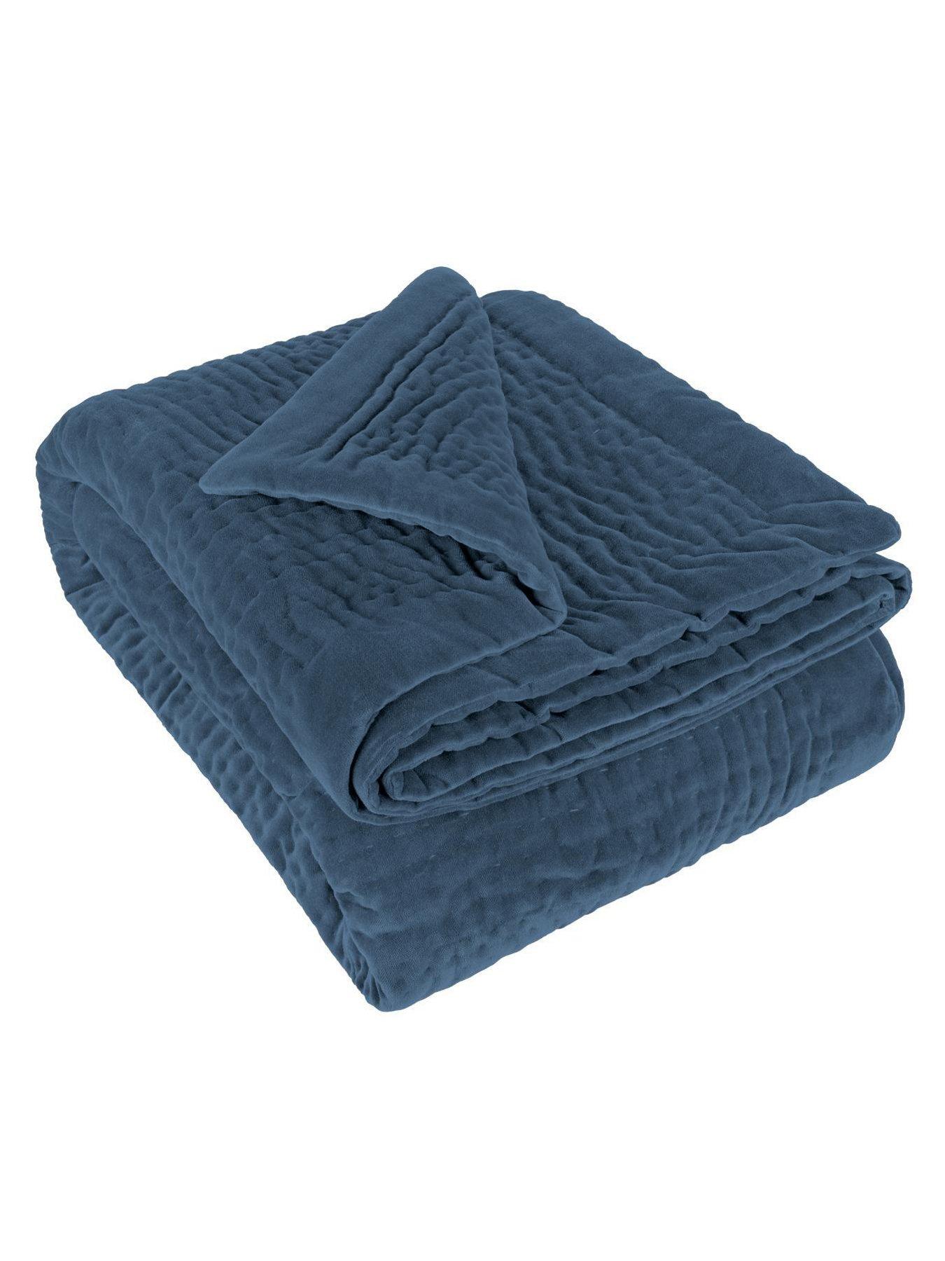 Image 5 of 6 of Haze Velvet 140x220 Throw Bluebell