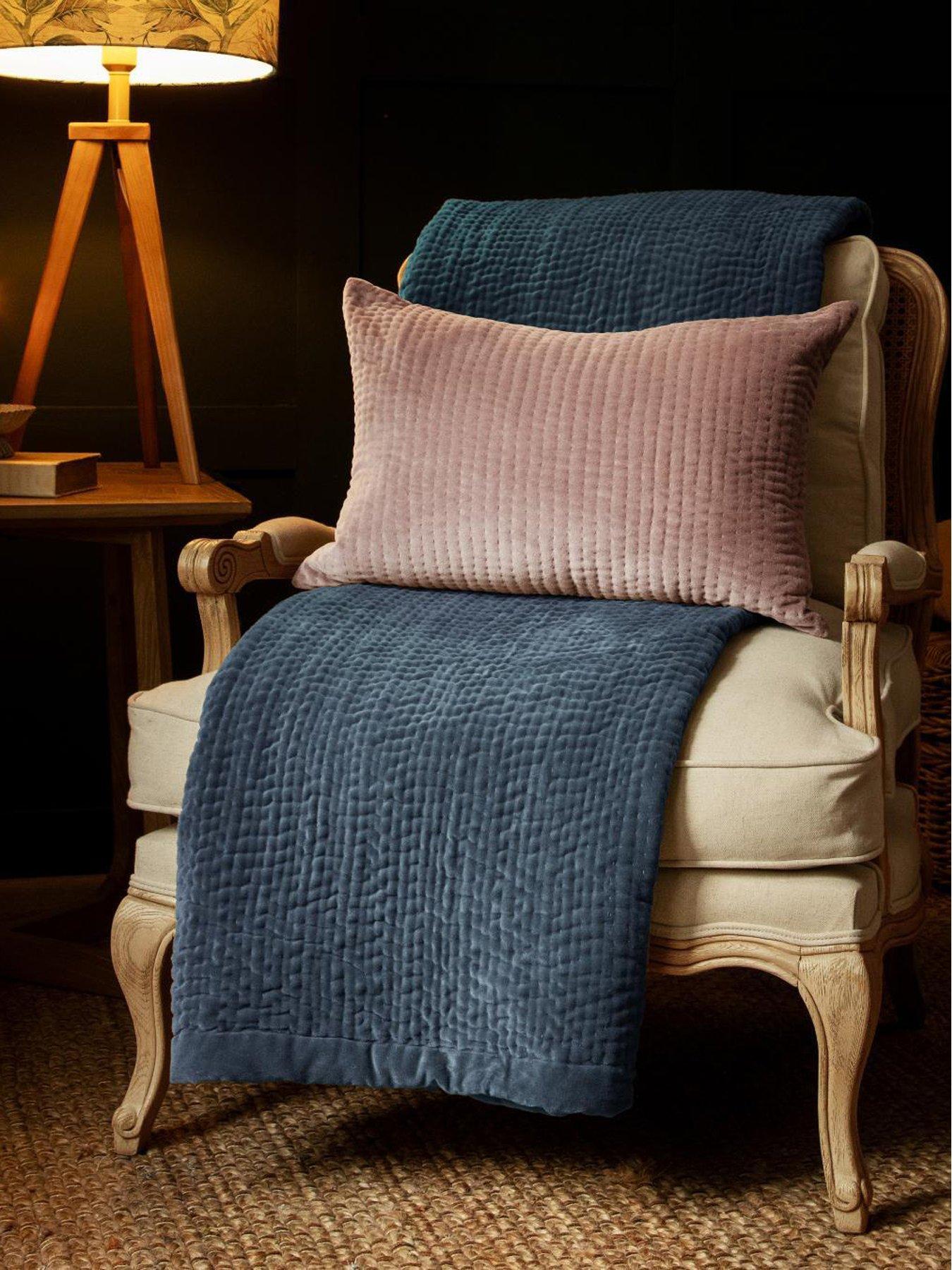 Image 6 of 6 of Haze Velvet 140x220 Throw Bluebell