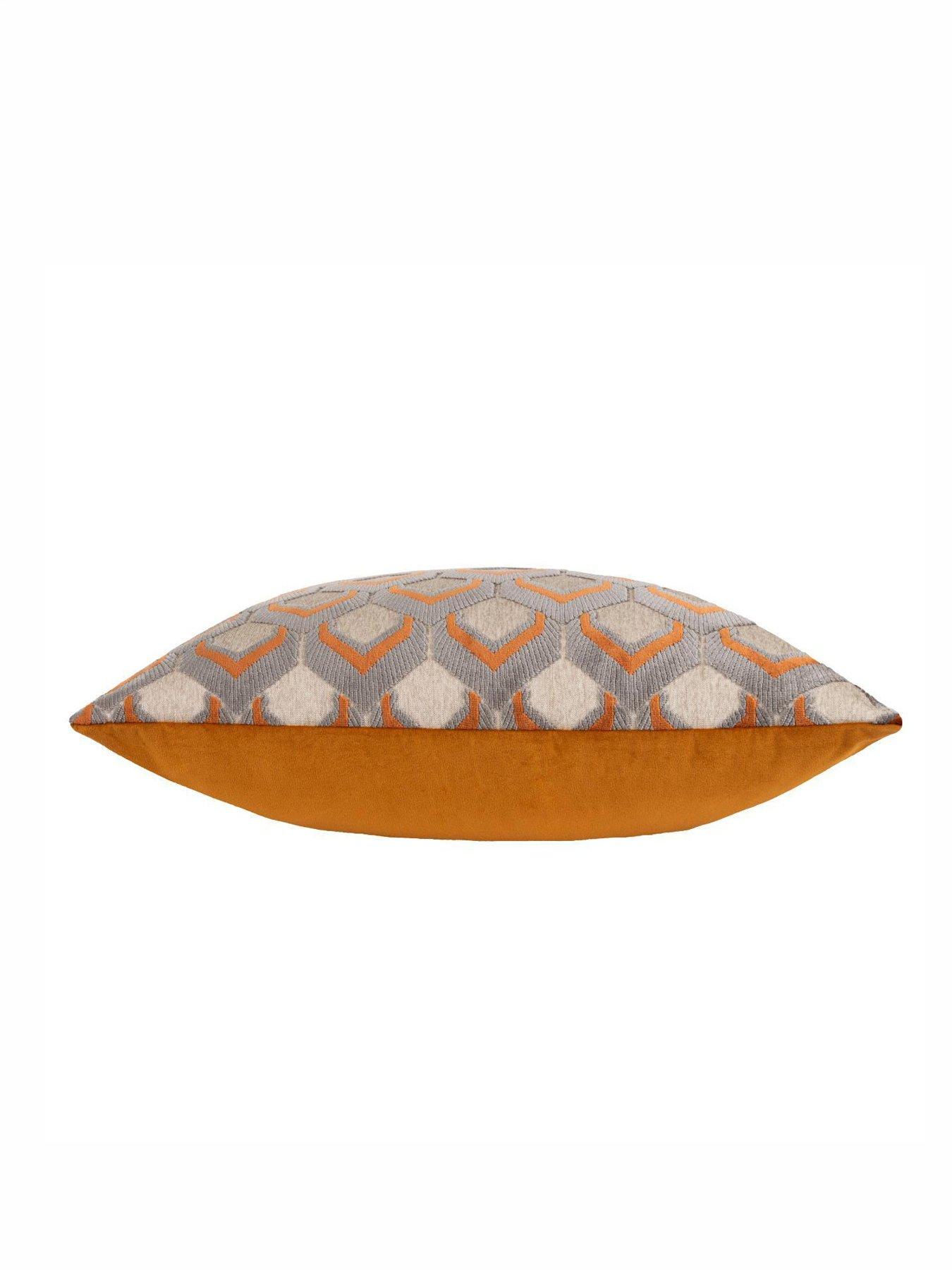 Image 5 of 5 of Paoletti Ledbury 45x45 Polyester Cushion Ginger/grey