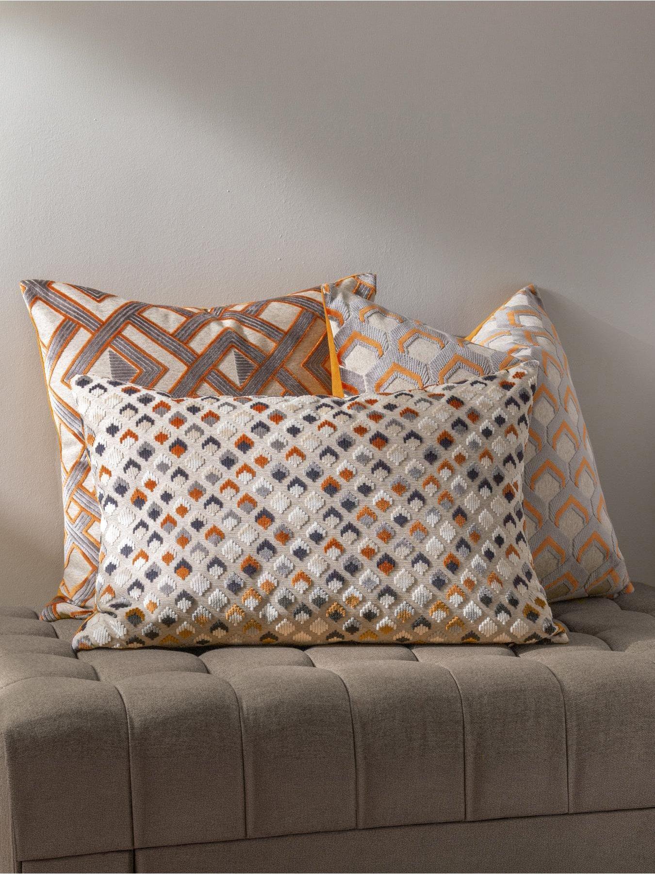Image 1 of 5 of Paoletti Lexington 40x60 Polyester Cushion Ginger/grey