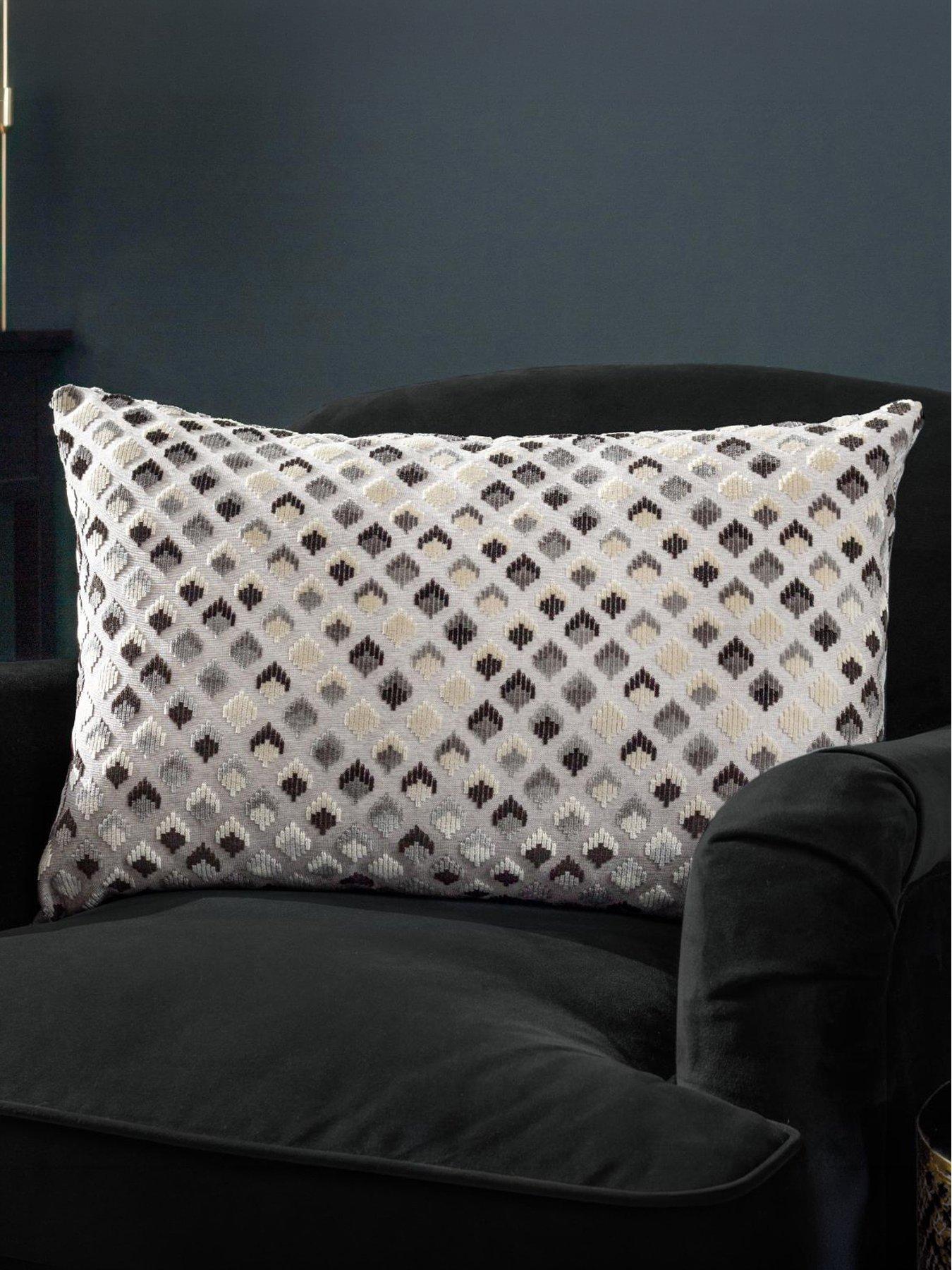 Image 1 of 6 of Paoletti Lexington 40x60 Polyester Cushion Grey/black