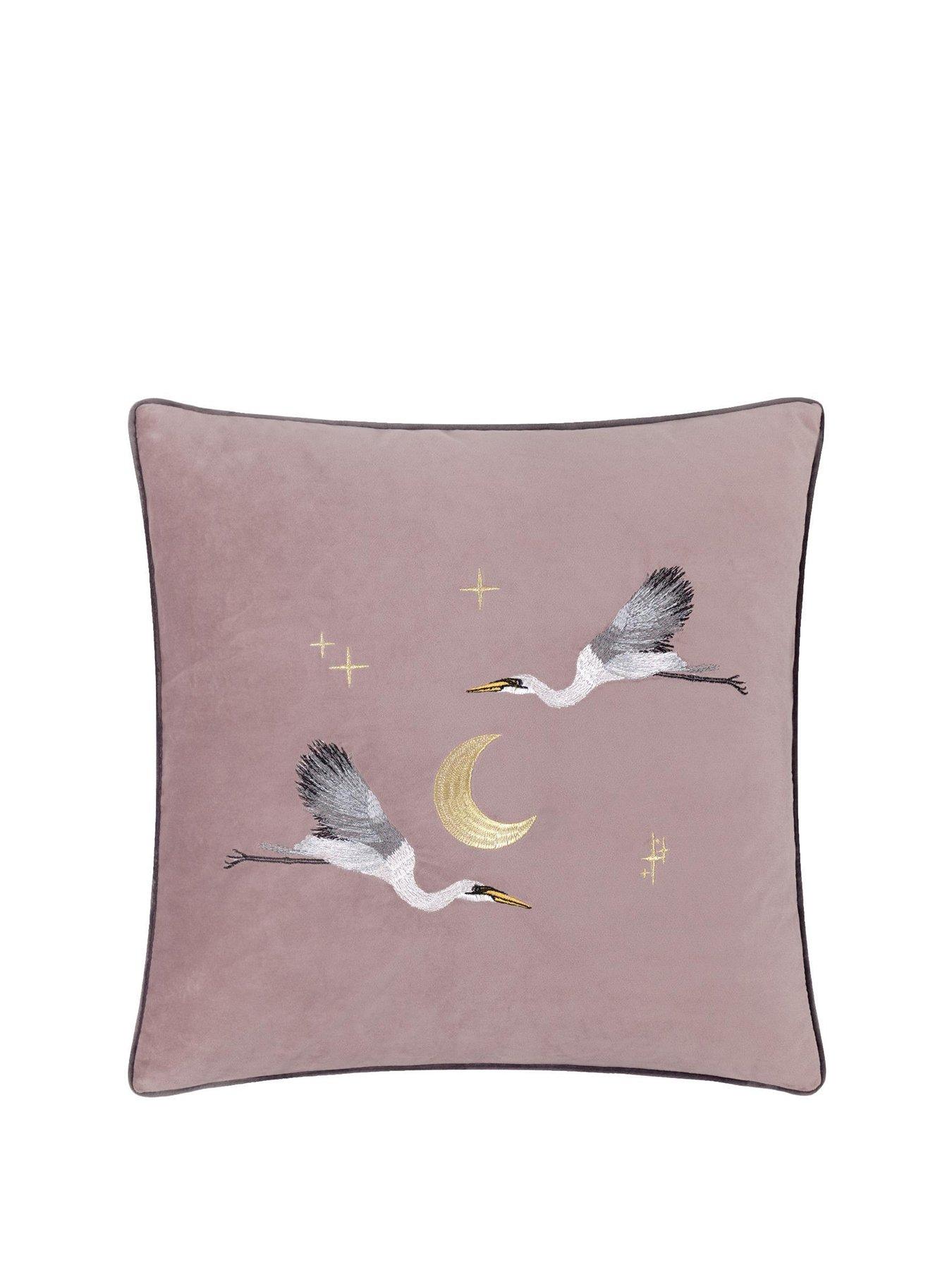 Image 2 of 5 of Paoletti Moonlit Flight 45x45 Polyester Cushion Dusty Pink