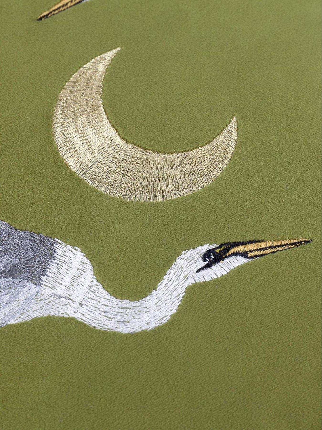 Image 3 of 5 of Paoletti Moonlit Flight 45x45 Polyester Cushion Olive