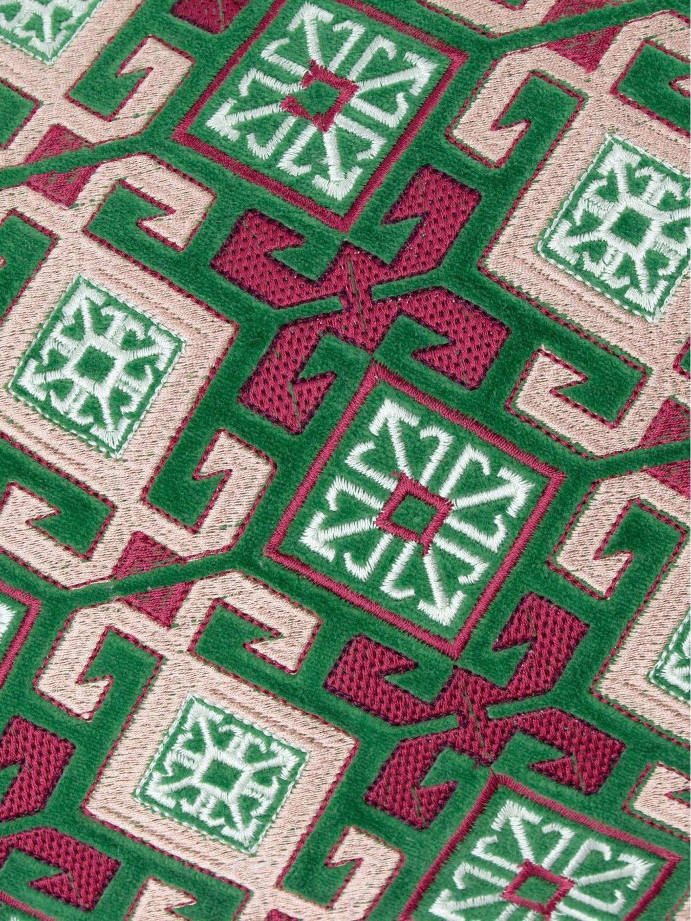 Image 3 of 6 of Paoletti Laurel 30x60 Polyester Cushion Cerise/jade