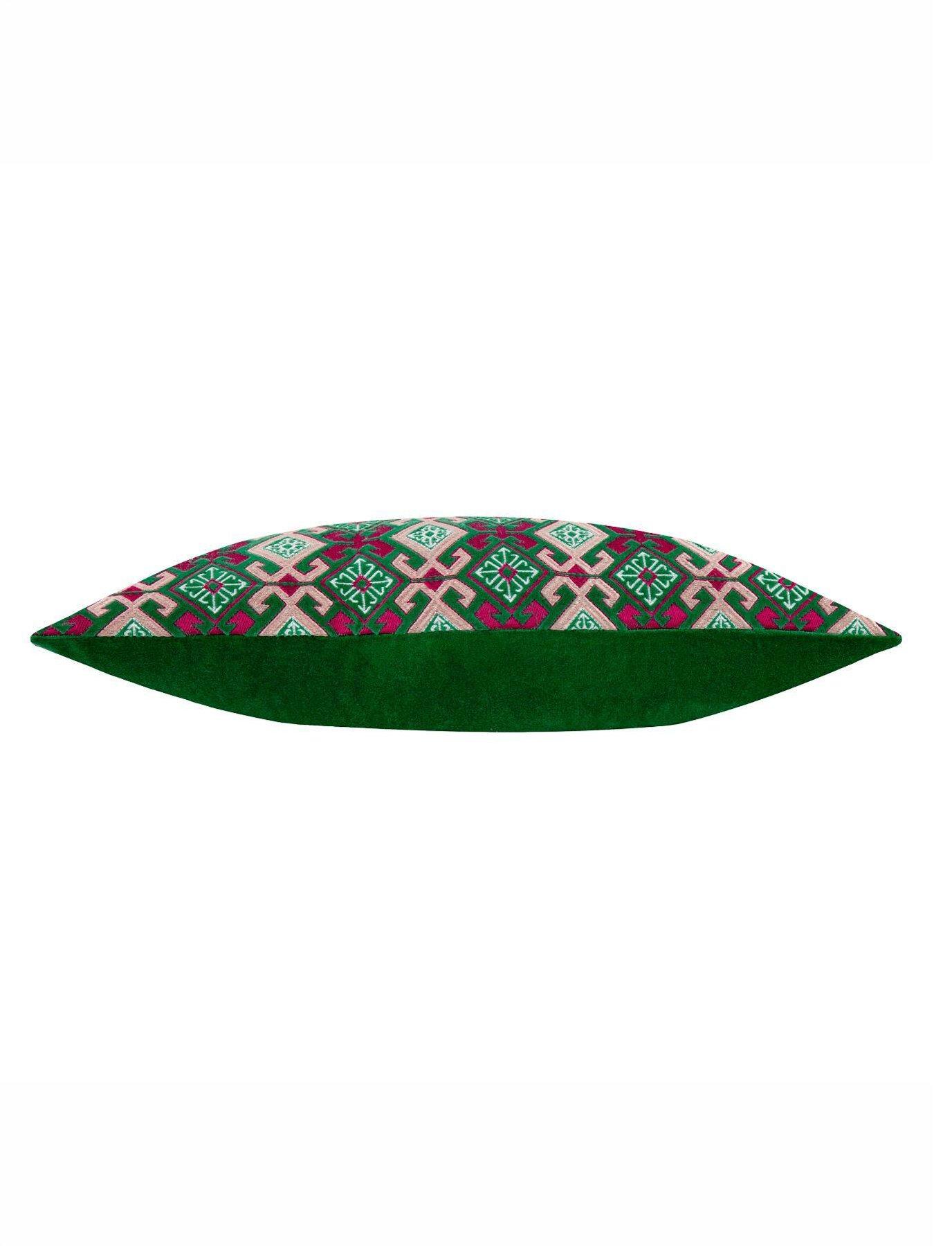 Image 4 of 6 of Paoletti Laurel 30x60 Polyester Cushion Cerise/jade