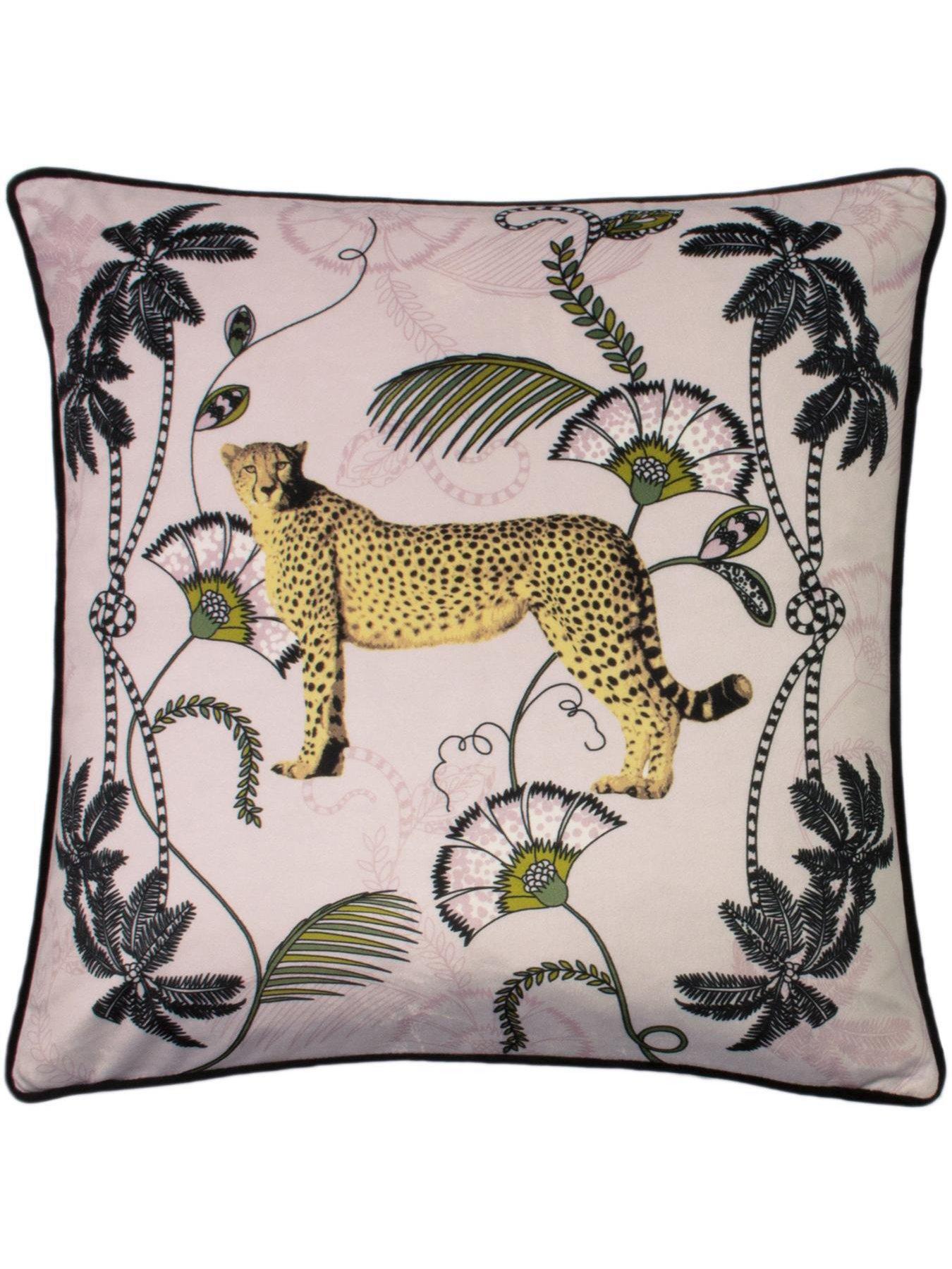 Image 1 of 4 of Paoletti Tropica Cheetah 45x45 Polyester Cushion Blush