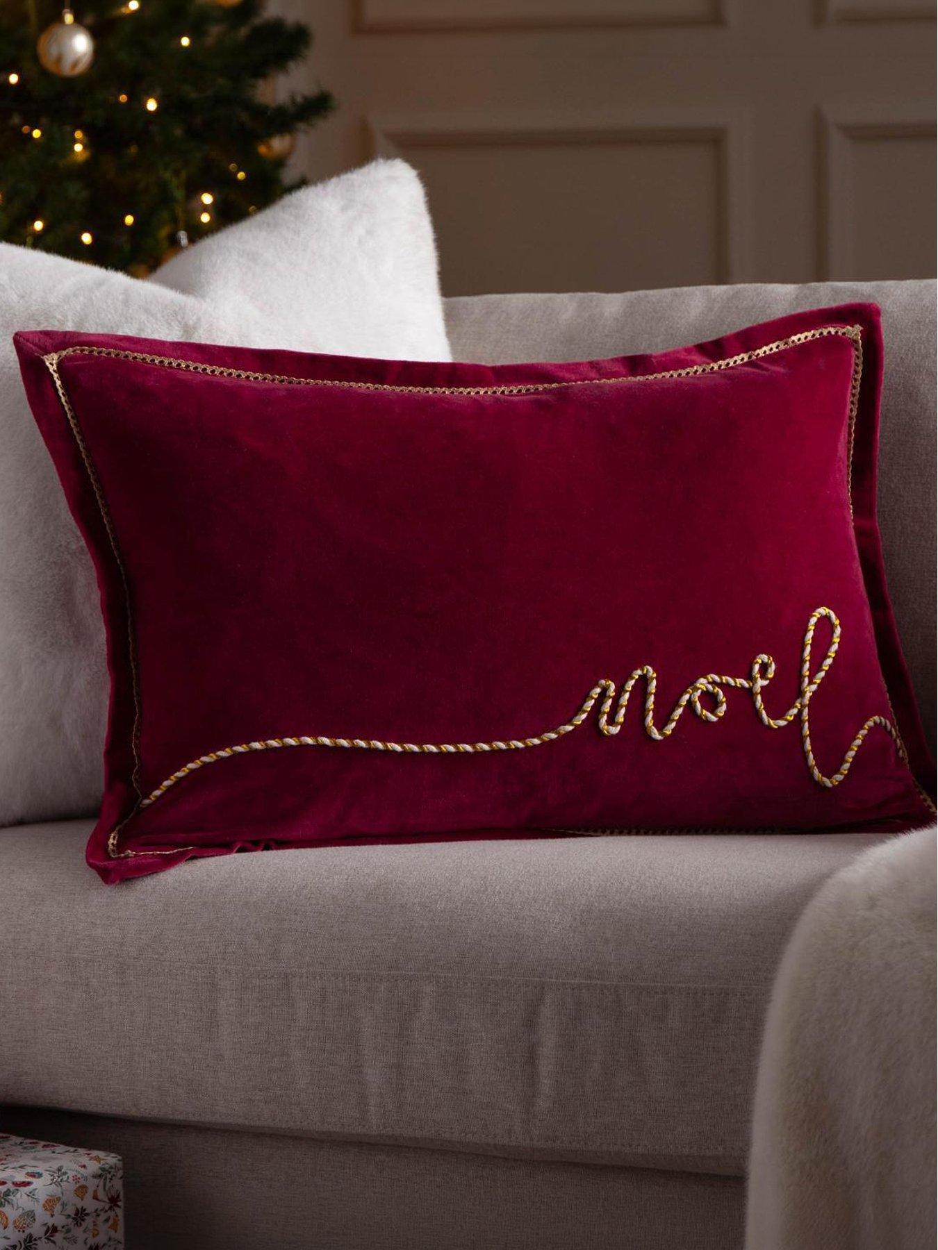 Image 1 of 7 of Paoletti Winter Noel 40x60 Polyester Cushion Red