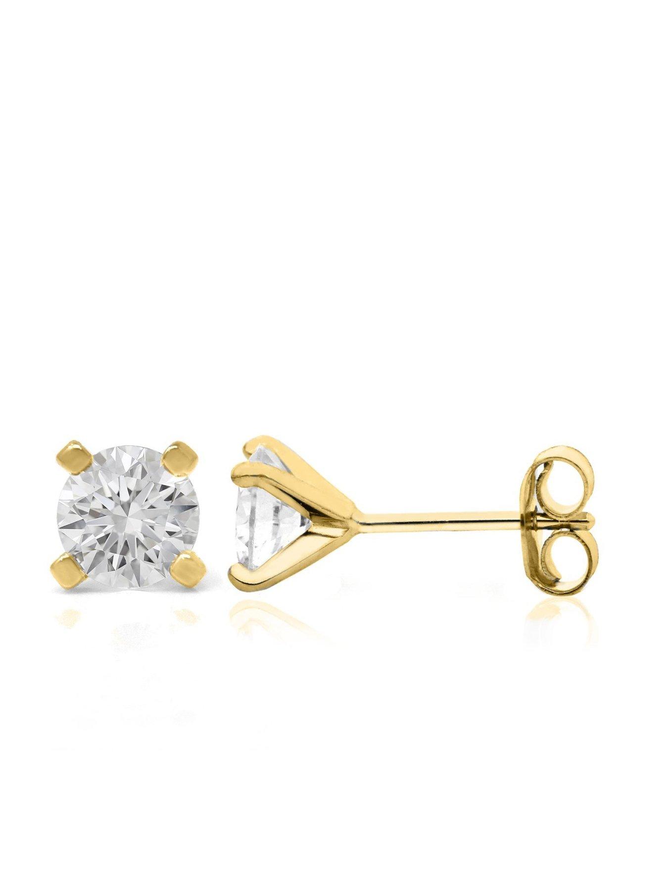 Image 2 of 2 of Say It With Womens Classic Claw Stud Earrings - Yellow Gold