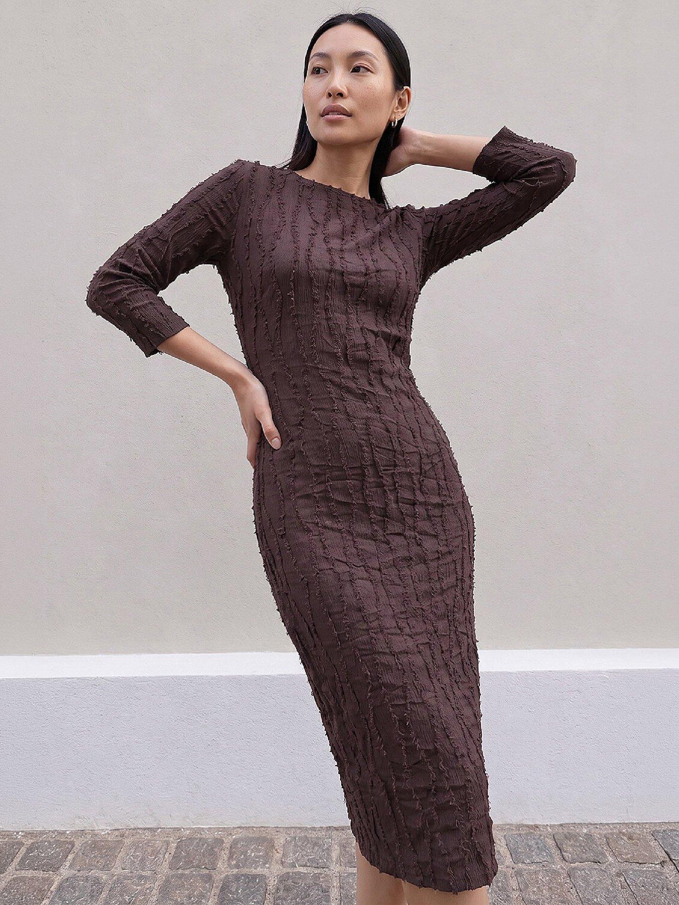 Image 1 of 4 of Roman Textured Midi Dress
