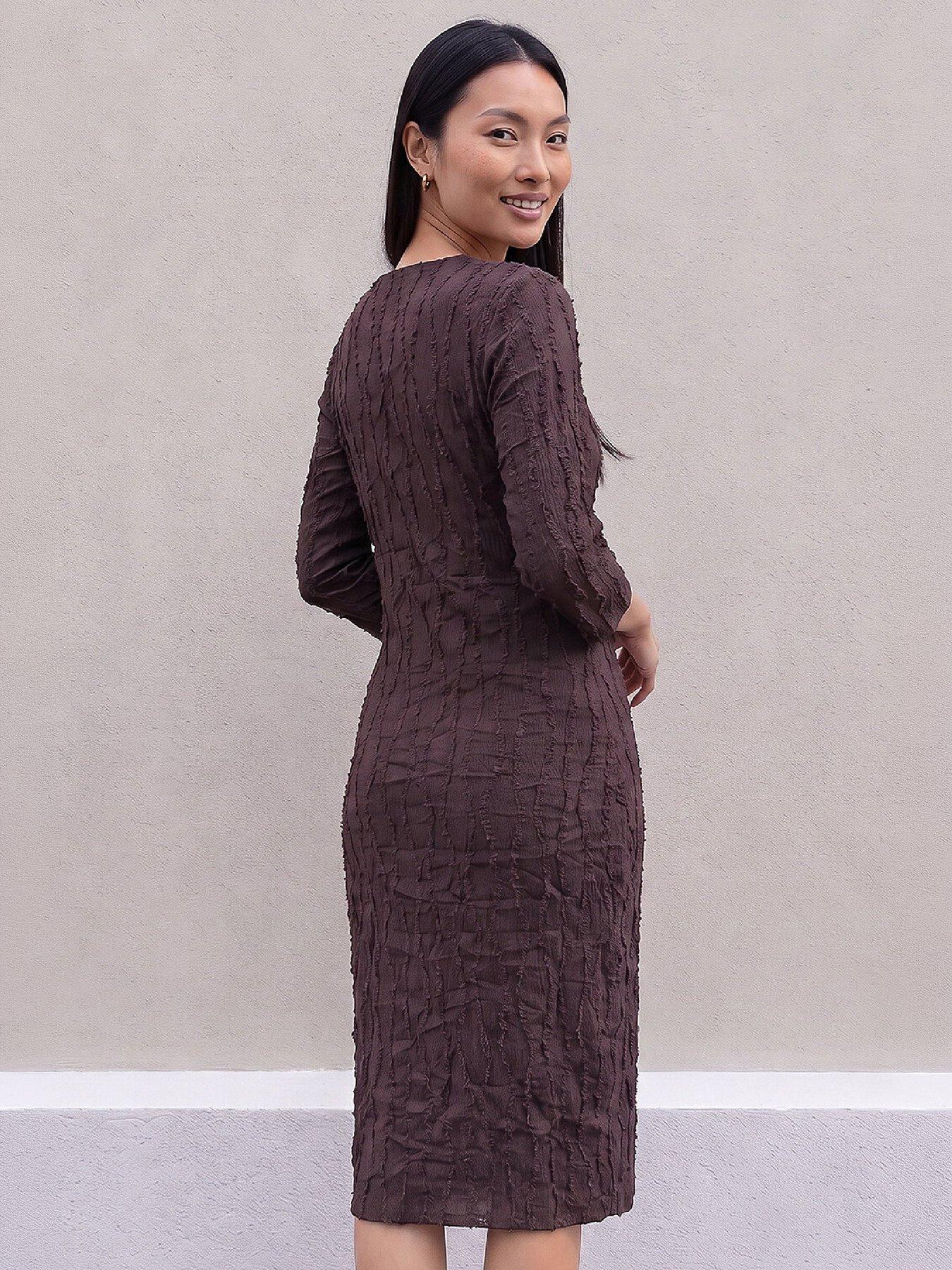 Image 3 of 4 of Roman Textured Midi Dress