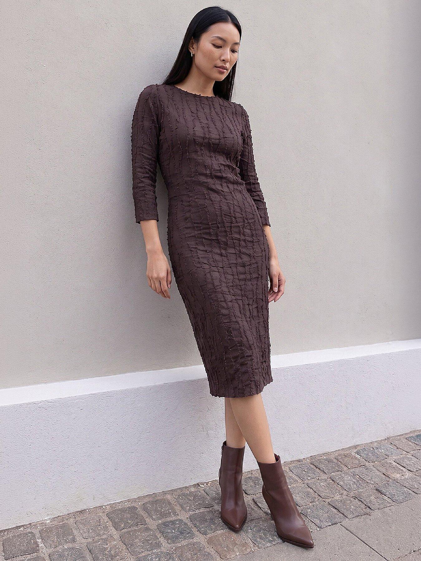 Image 4 of 4 of Roman Textured Midi Dress