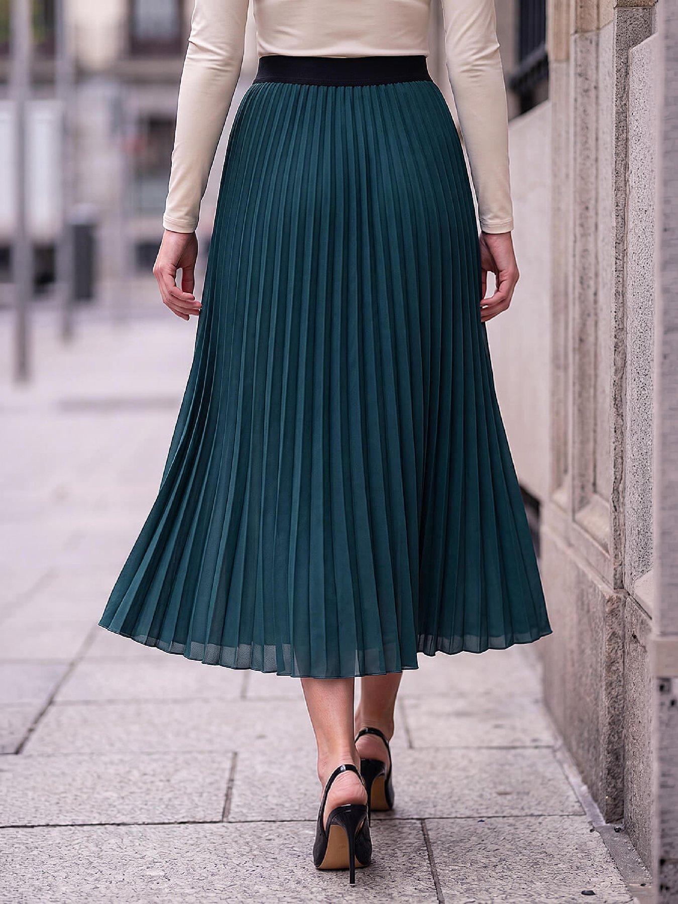 Image 3 of 4 of Roman Pleated Midi Skirt