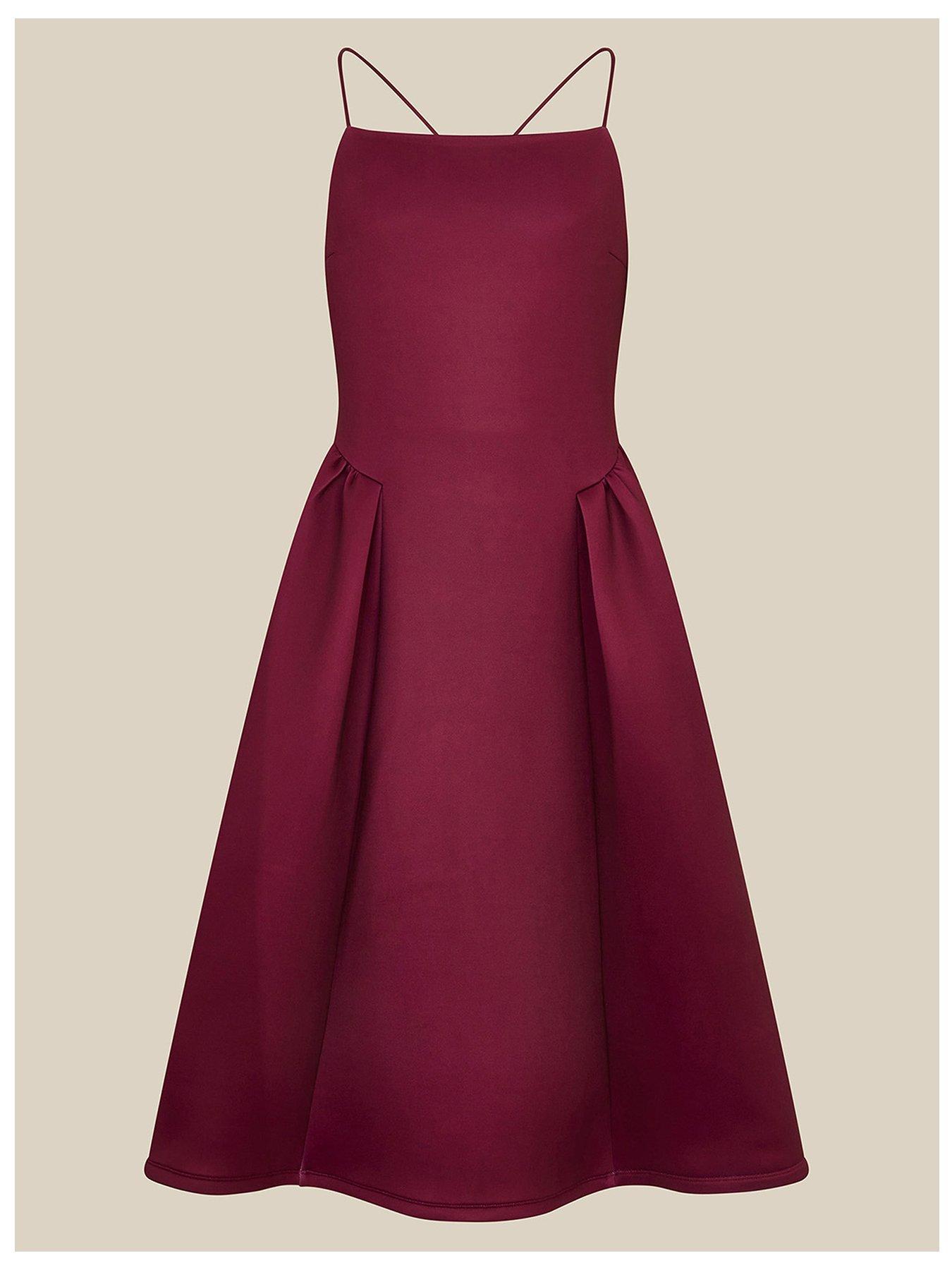 Image 2 of 4 of Monsoon Girls Teen Scuba Molly Prom Dress - Dark Red