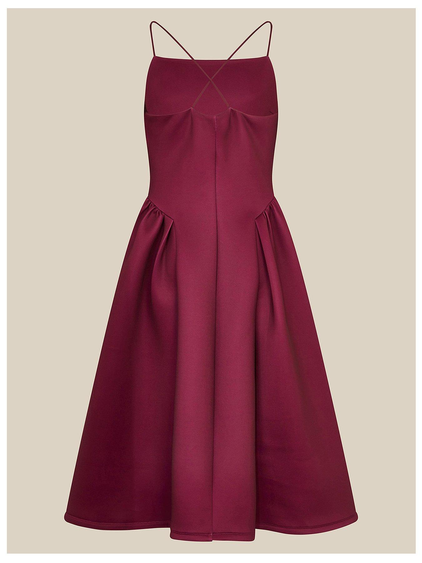 Image 3 of 4 of Monsoon Girls Teen Scuba Molly Prom Dress - Dark Red