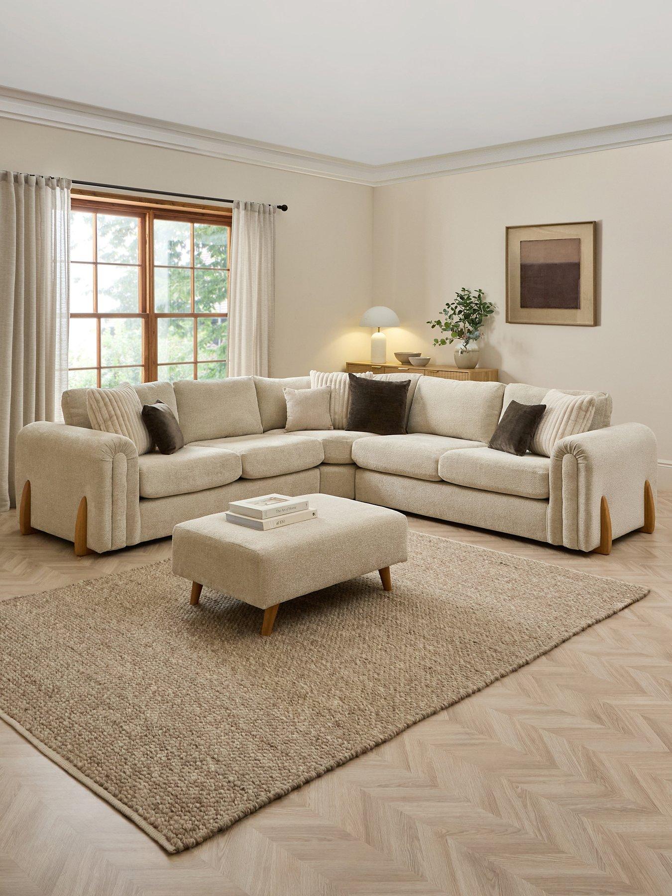 Image 1 of 7 of The Very Collection Alani Corner Group + Footstool Set (Buy &amp; SAVE!) - Made to Order in the UK