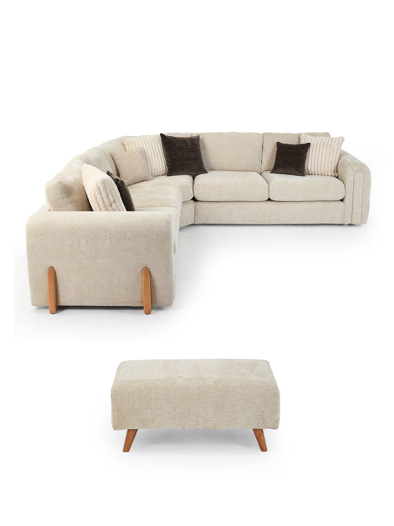 Image 2 of 7 of The Very Collection Alani Corner Group + Footstool Set (Buy &amp; SAVE!) - Made to Order in the UK
