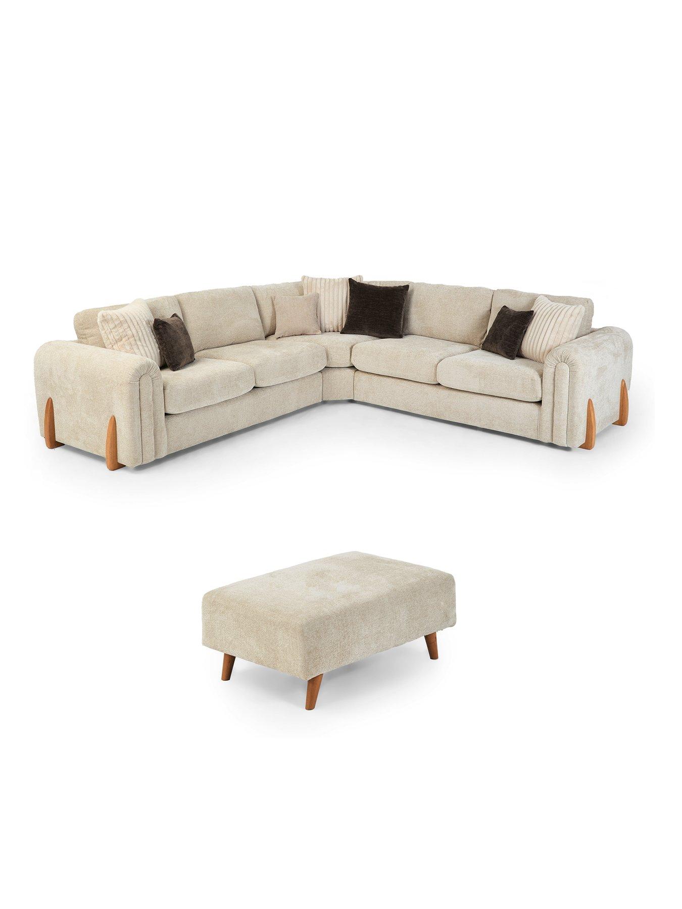 Image 3 of 7 of The Very Collection Alani Corner Group + Footstool Set (Buy &amp; SAVE!) - Made to Order in the UK