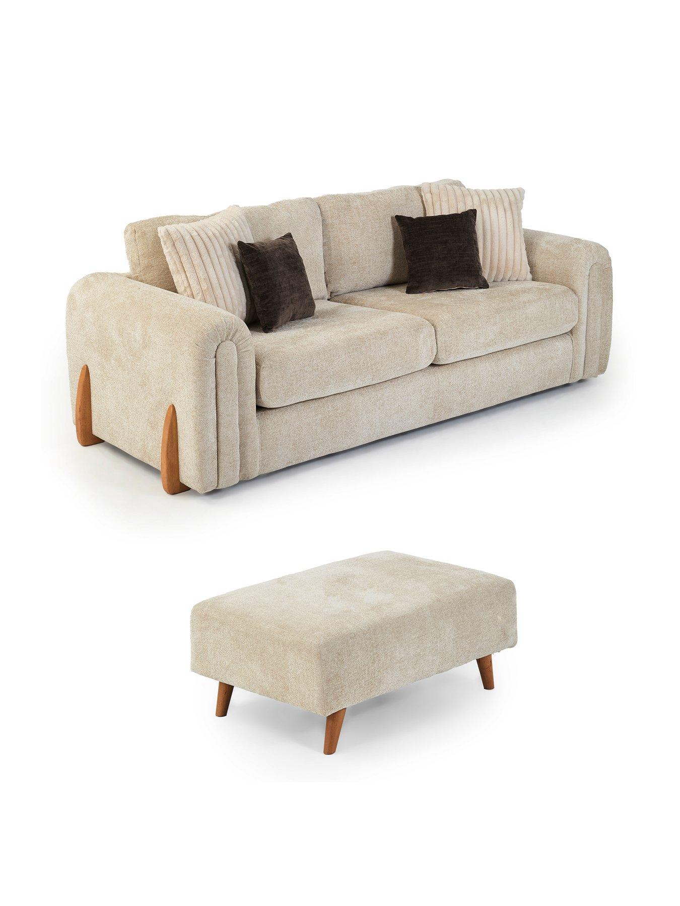 Image 3 of 7 of The Very Collection Alani 3 Seater Sofa + Footstool Set (Buy &amp; SAVE!) - Made to Order in the UK