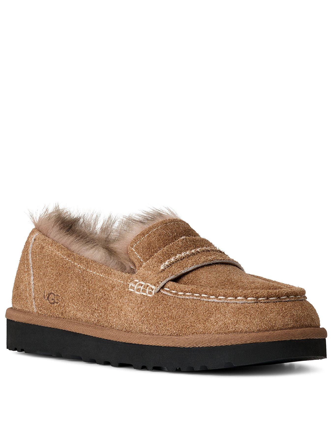 Image 1 of 4 of UGG Womens Ellis Plush Lined Lug Sole Loafers - Brown